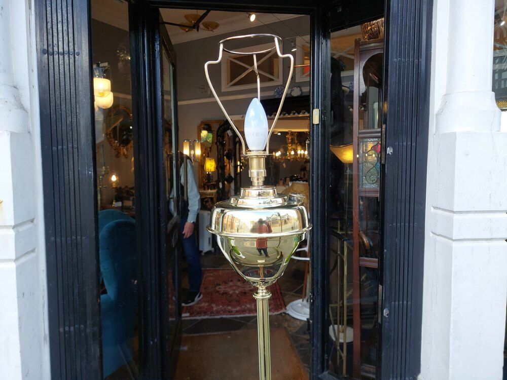 Victorian Neoclassical Brass Lamp Standard photo vinterior