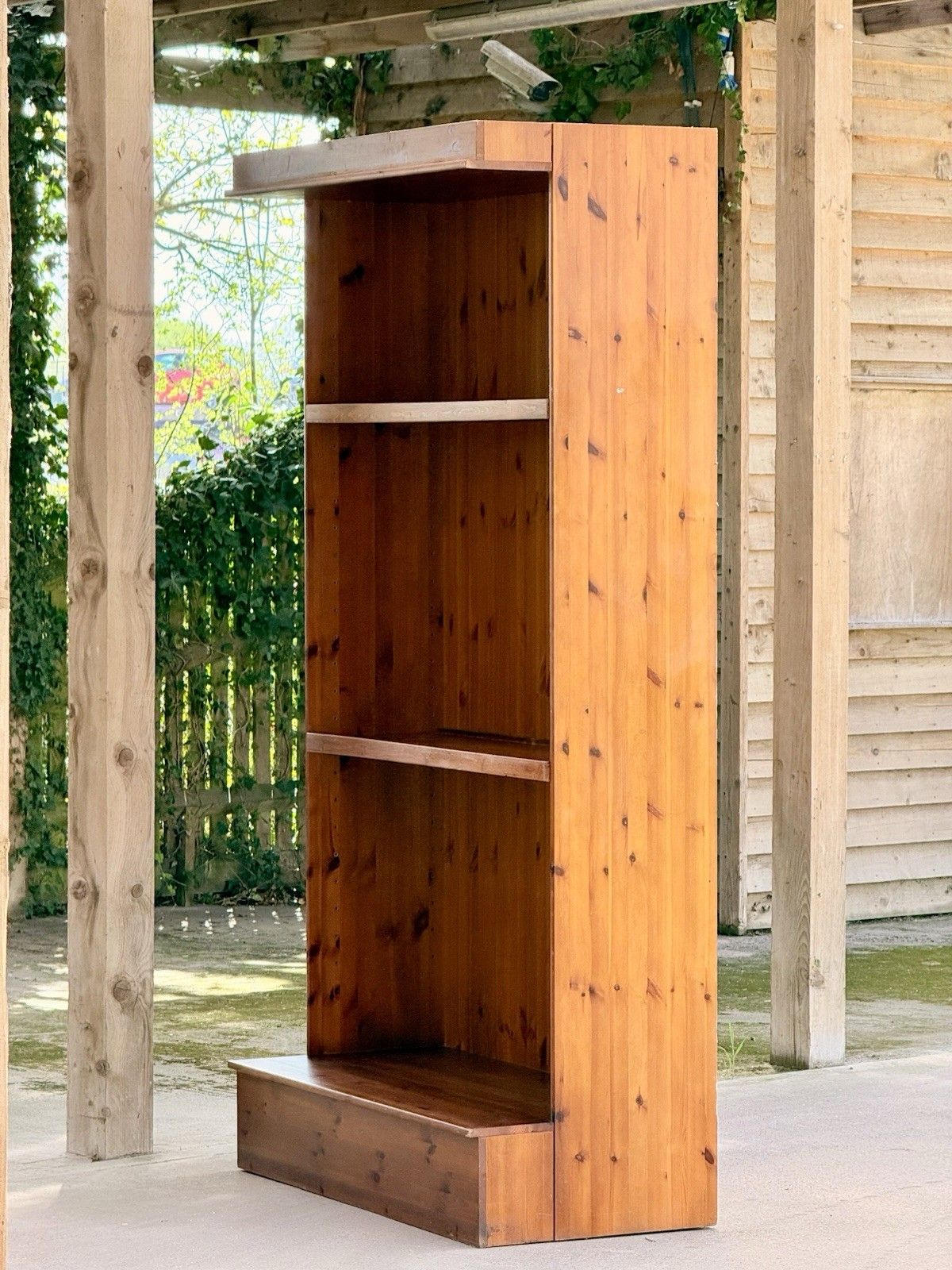 photo furniture Extra Large Rustic Traditional Shelving Unit Solid Pine Open Bookcase