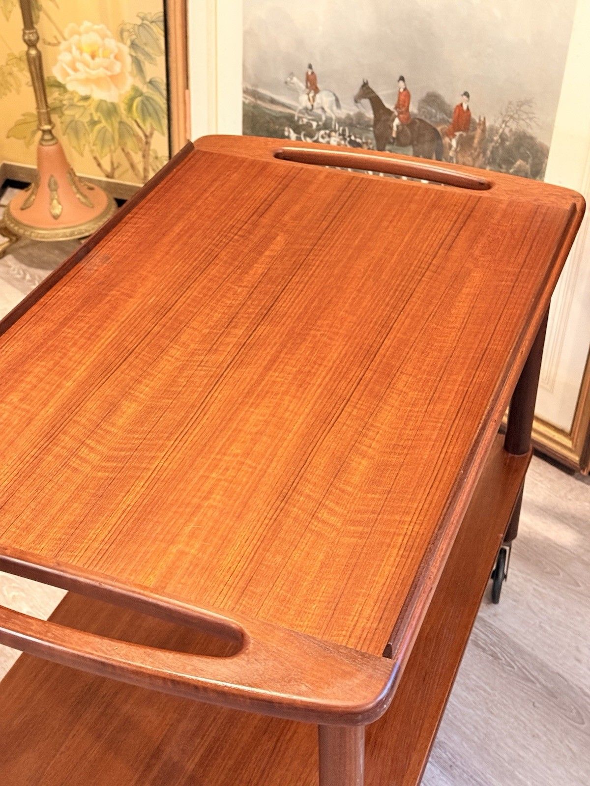 photo for sale Bowa Denmark Teak Drinks Trolley 1960s Danish Mcm Bar Cart