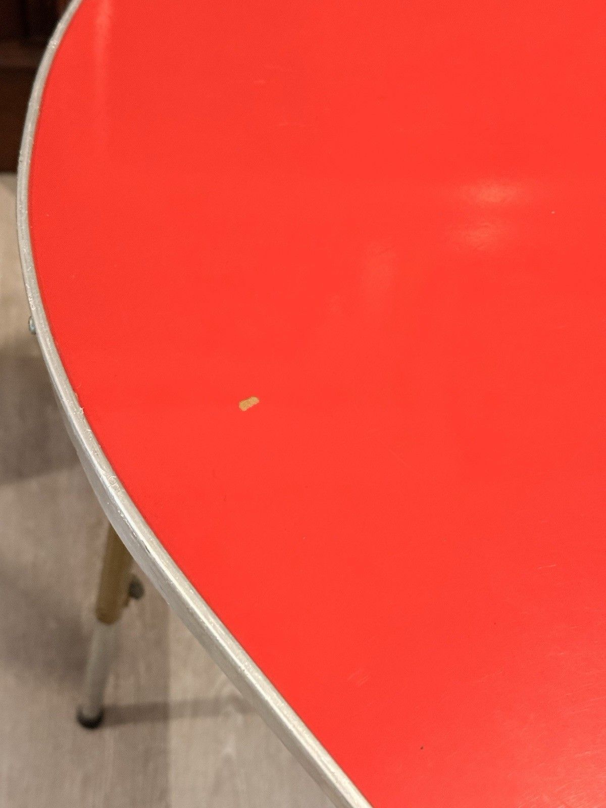 photo for sale Vintage Lafuma Red Oval Folding Camping Table Height Adjustable French