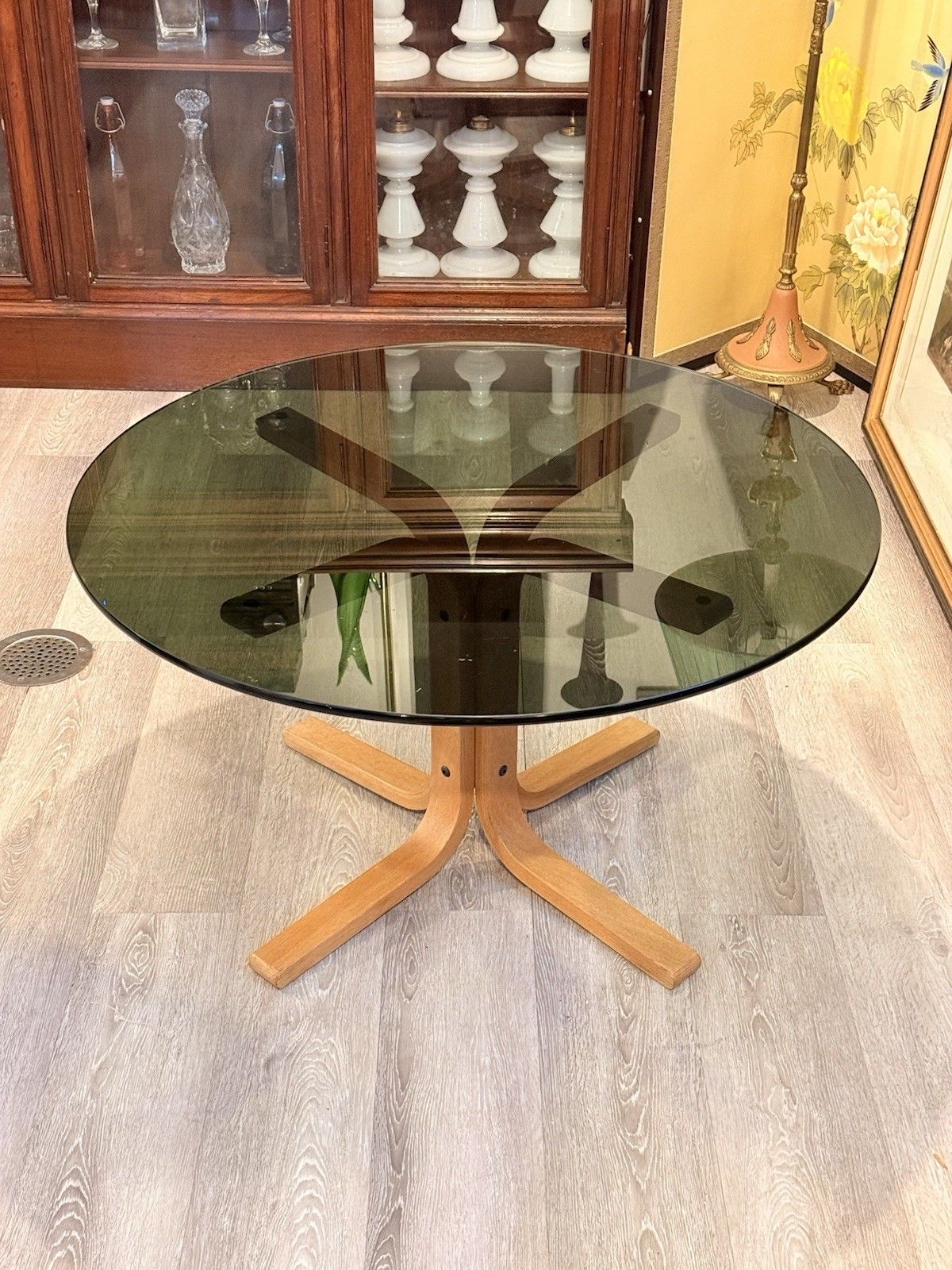 Vintage Ingmar Relling Westnofa Siesta Smoked Glass Coffee Table Bentwood photo Furniture