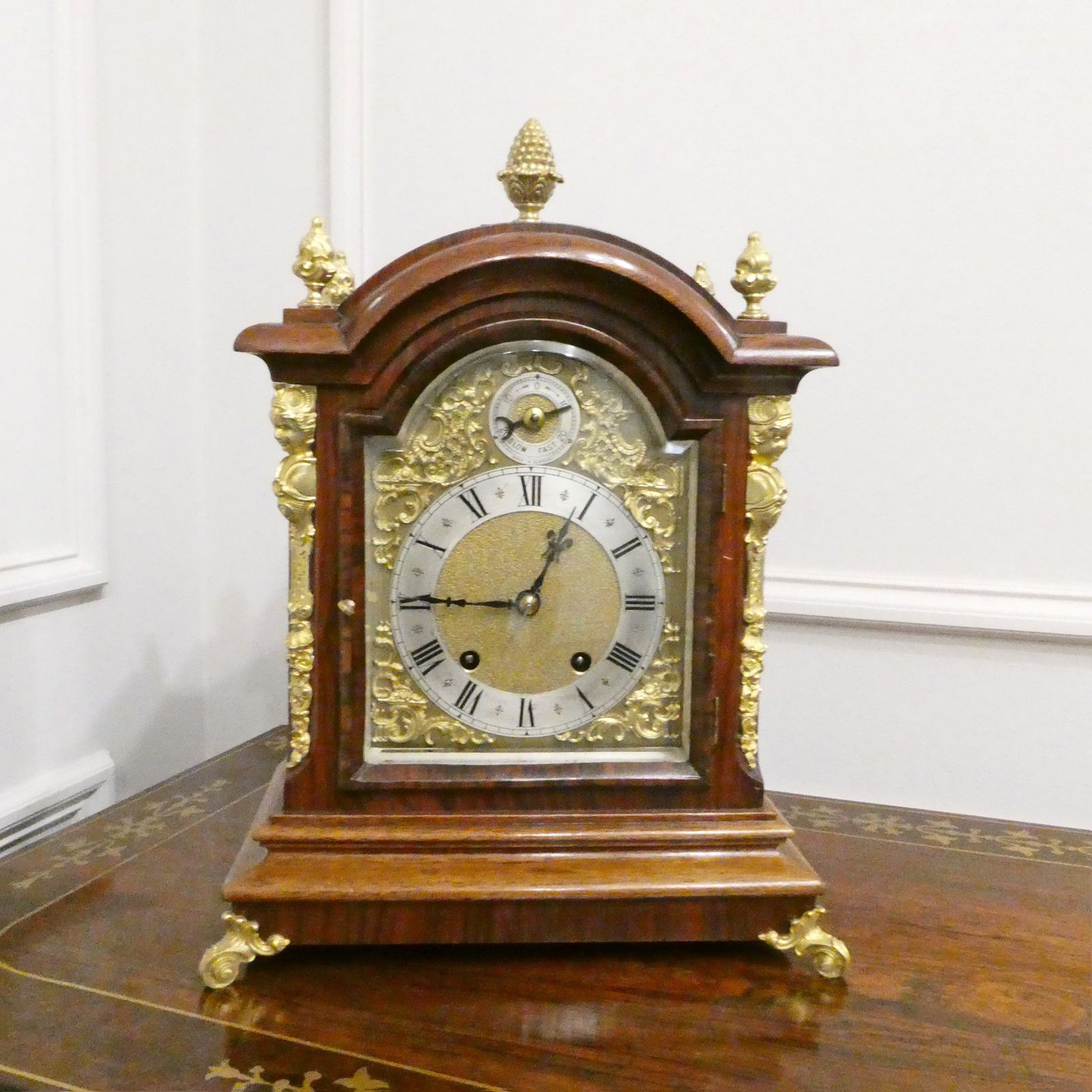 German 19th Century Walnut Ting Tang Striking Bracket Clock By Schneckenburger photo furniture