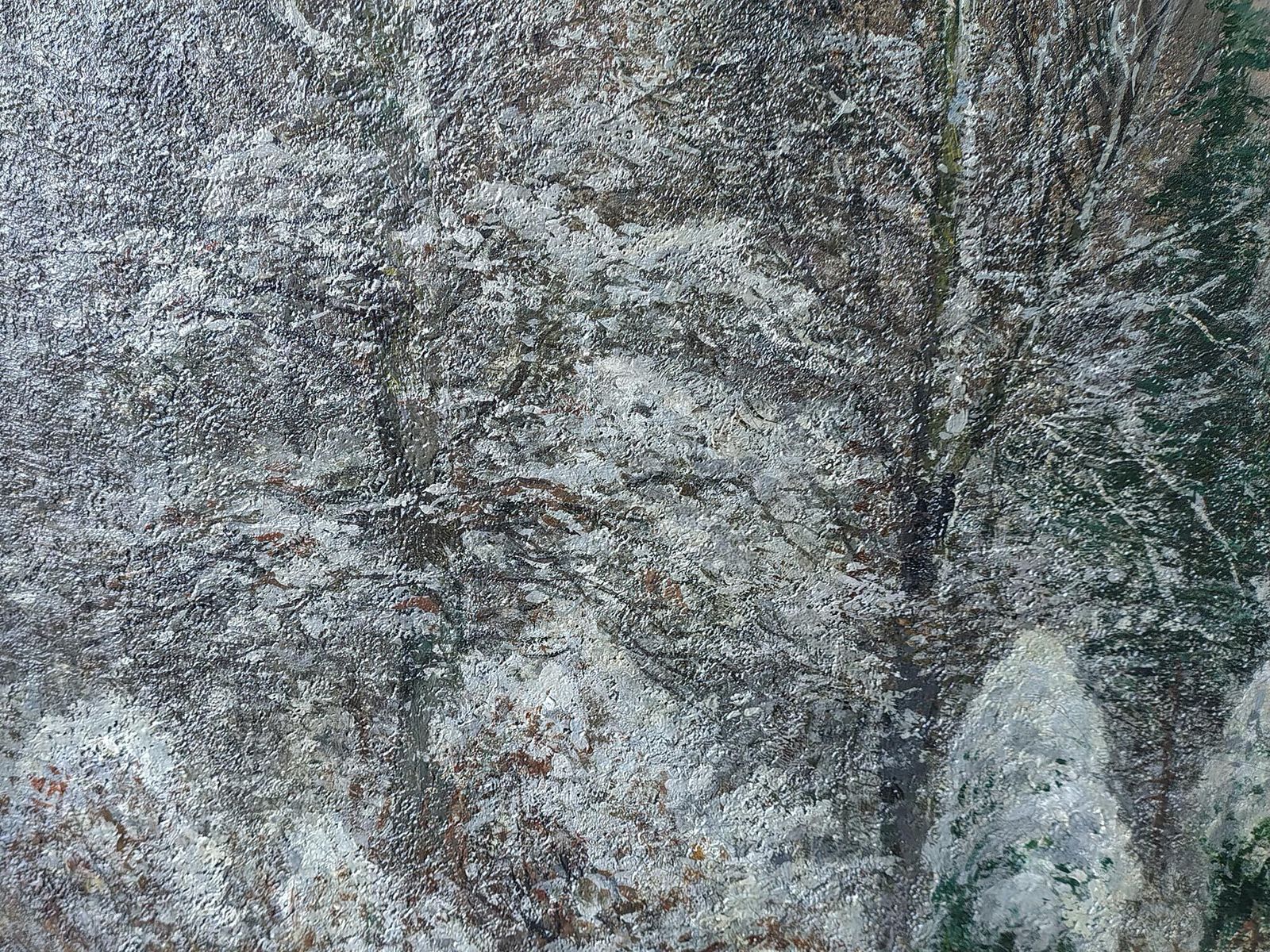photo buy Winter Night Landscape Oil On Canvas By A. Gustav Schweitzer