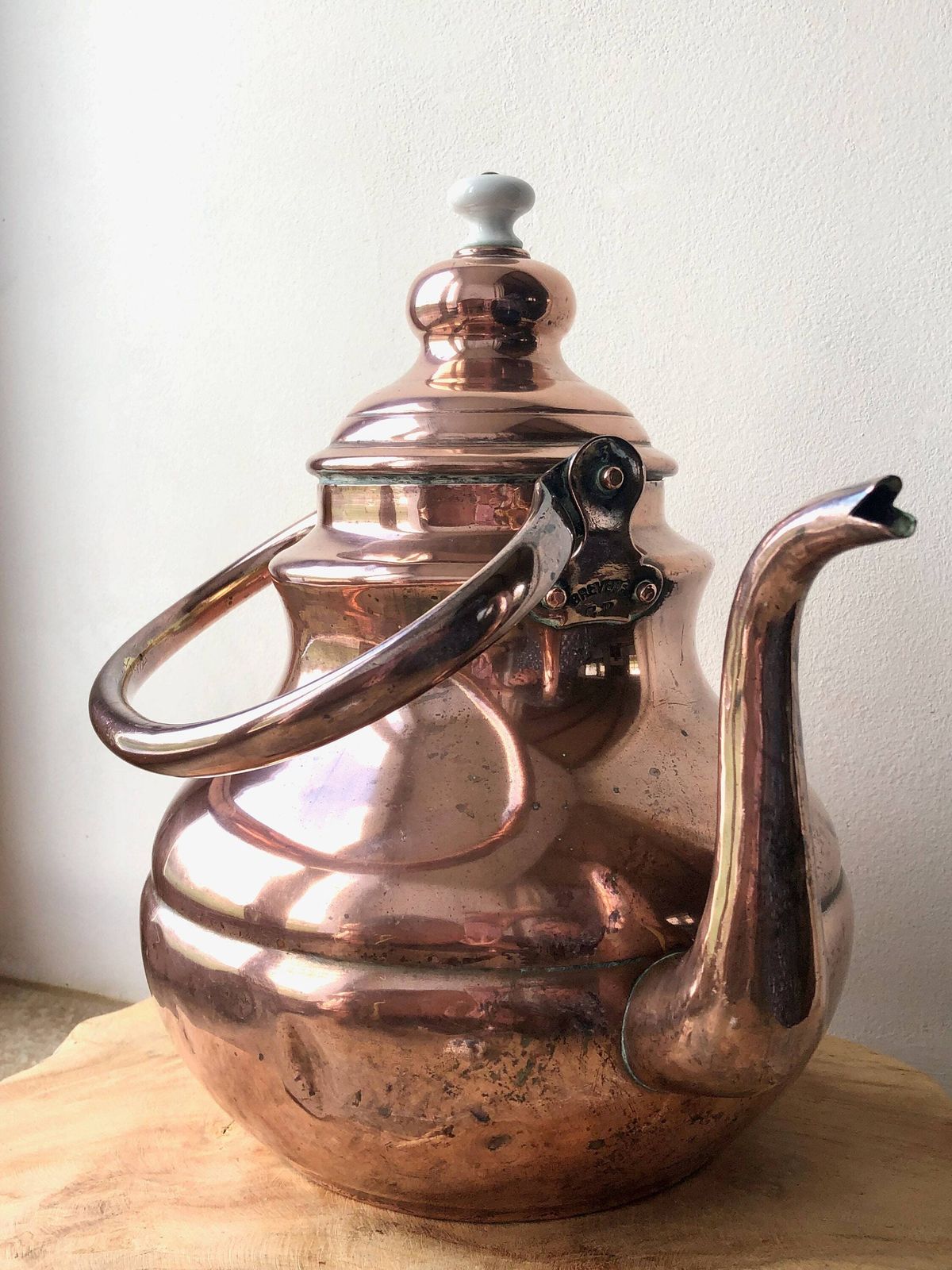 Vintage Koperen Ketel, Koperen Theepot, Rustieke Keuken, Koperwerk, Keukenalia photo furniture