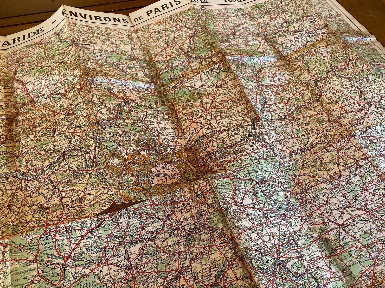 Carte routière vintage de Paris : plan des rues de Paris photo for sale