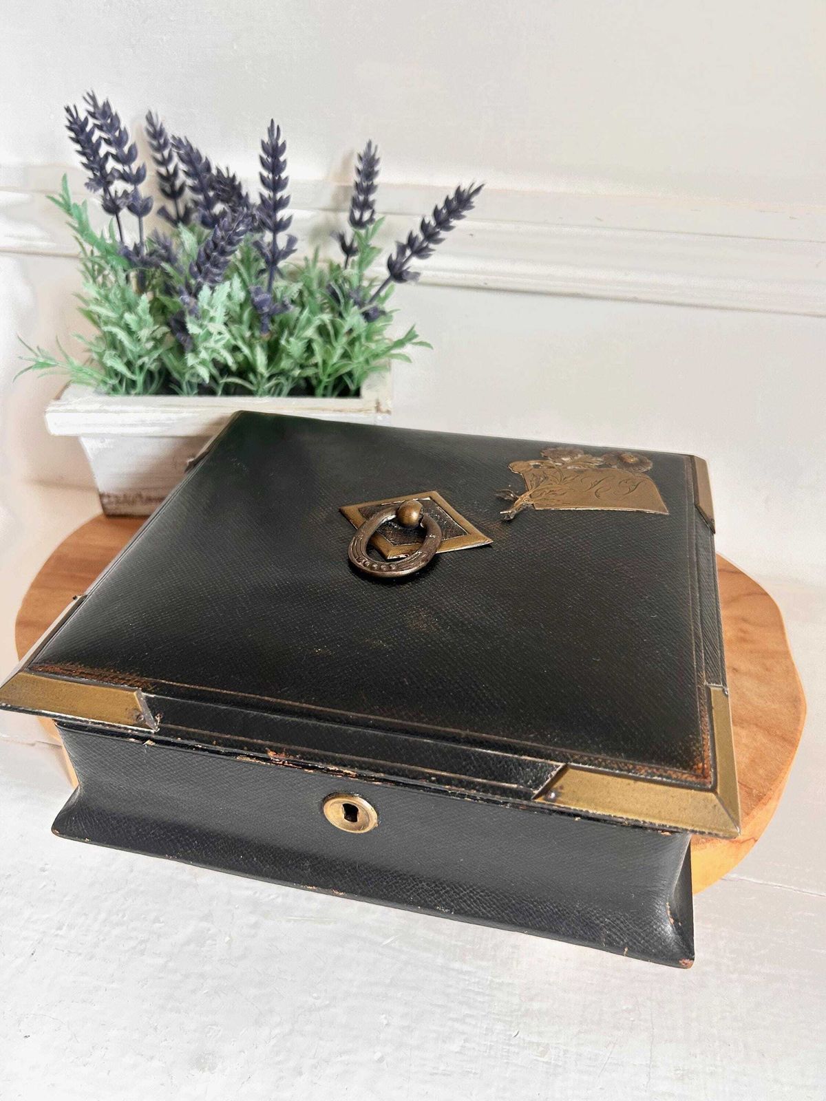 photo furniture Antique French Jewelry Box, Tufted Silk, Palais Royal