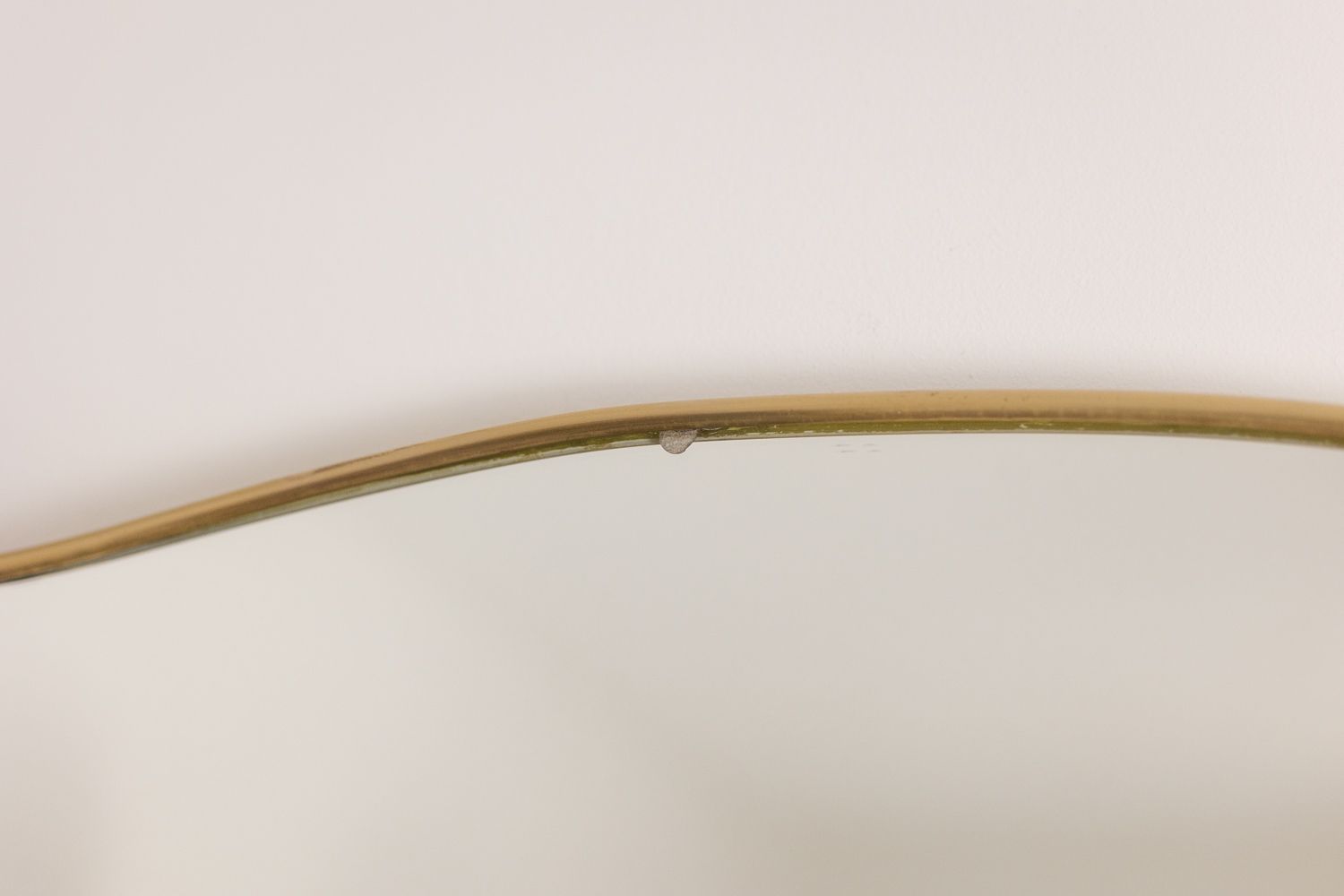 photo furniture Pair Of Mirrors, Gio Ponti Style. Brass Frame. 1980s.