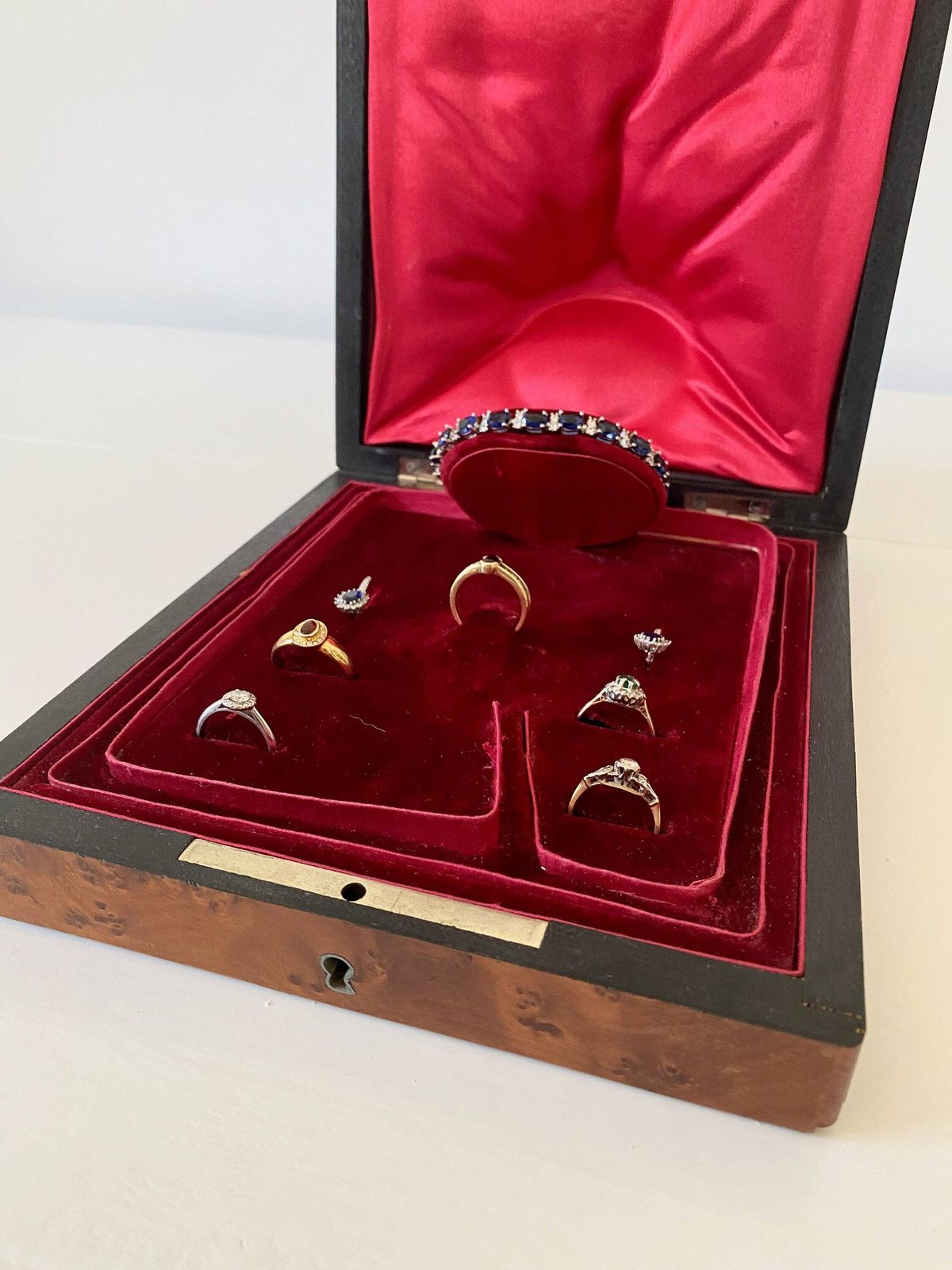 Boîte à bijoux d'époque Napoléon III en marqueterie, coffret en bois photo buy