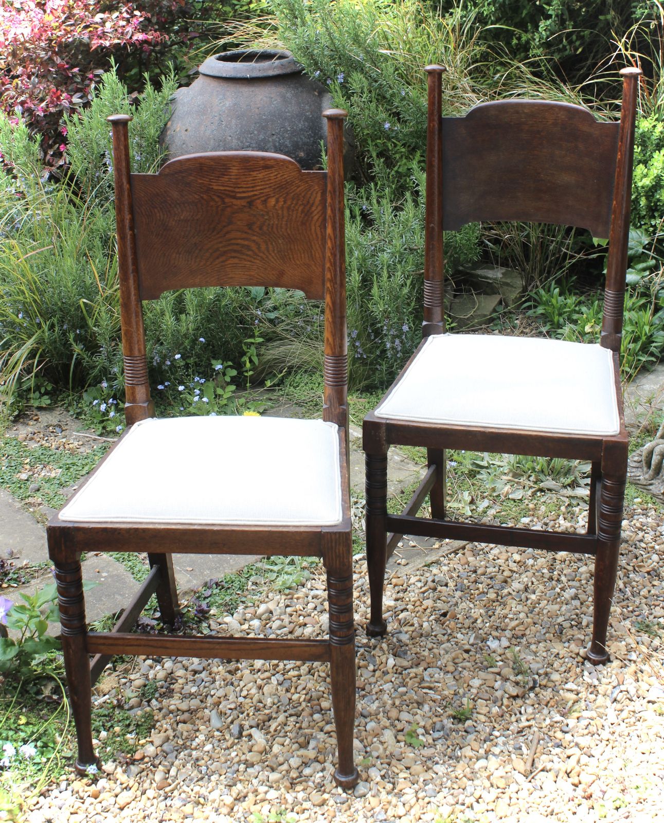 Pair Of Arts And Crafts Oak Chairs By William Birch photo furniture
