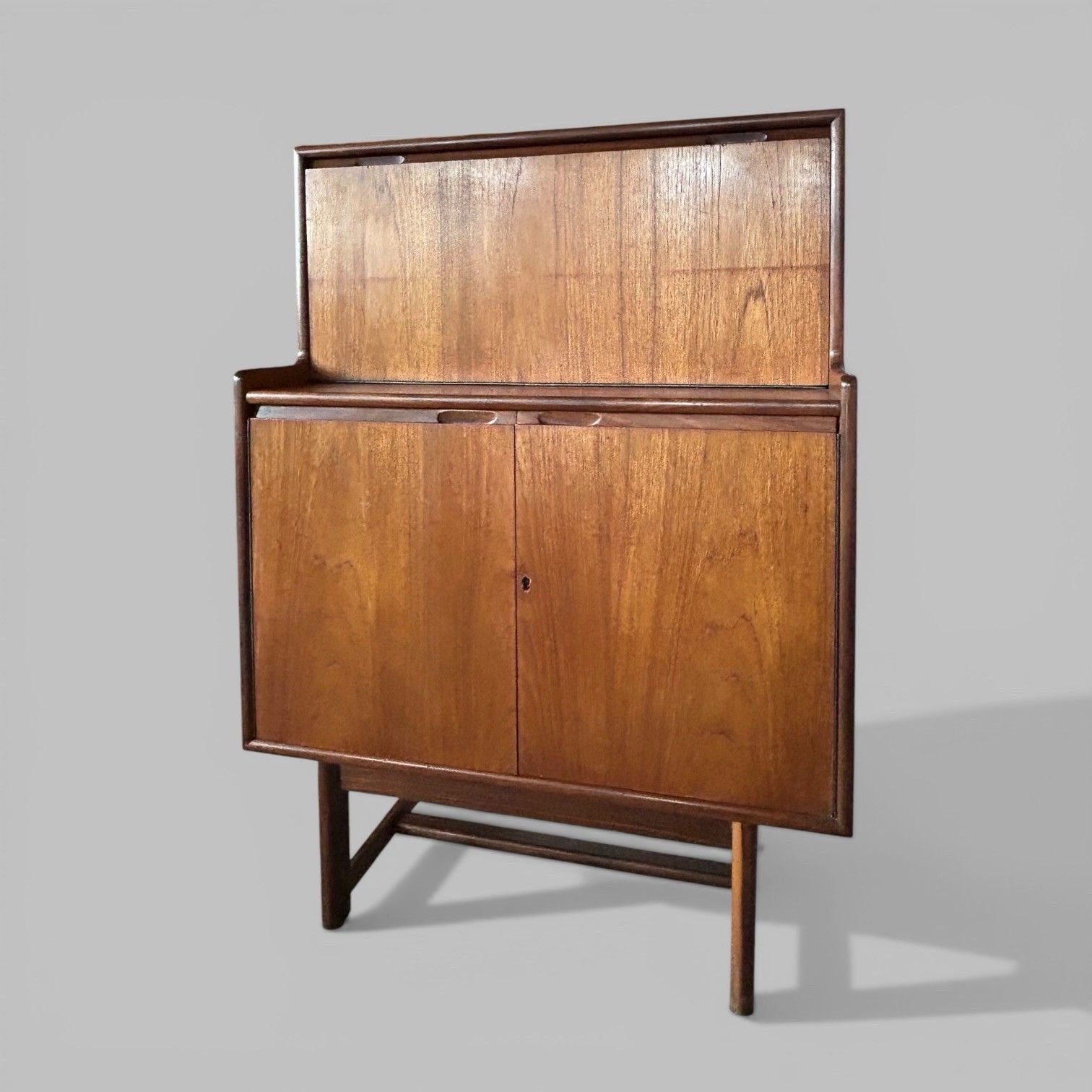 Turnidge Of London Teak Bureau Mid Century Writing Desk photo furniture