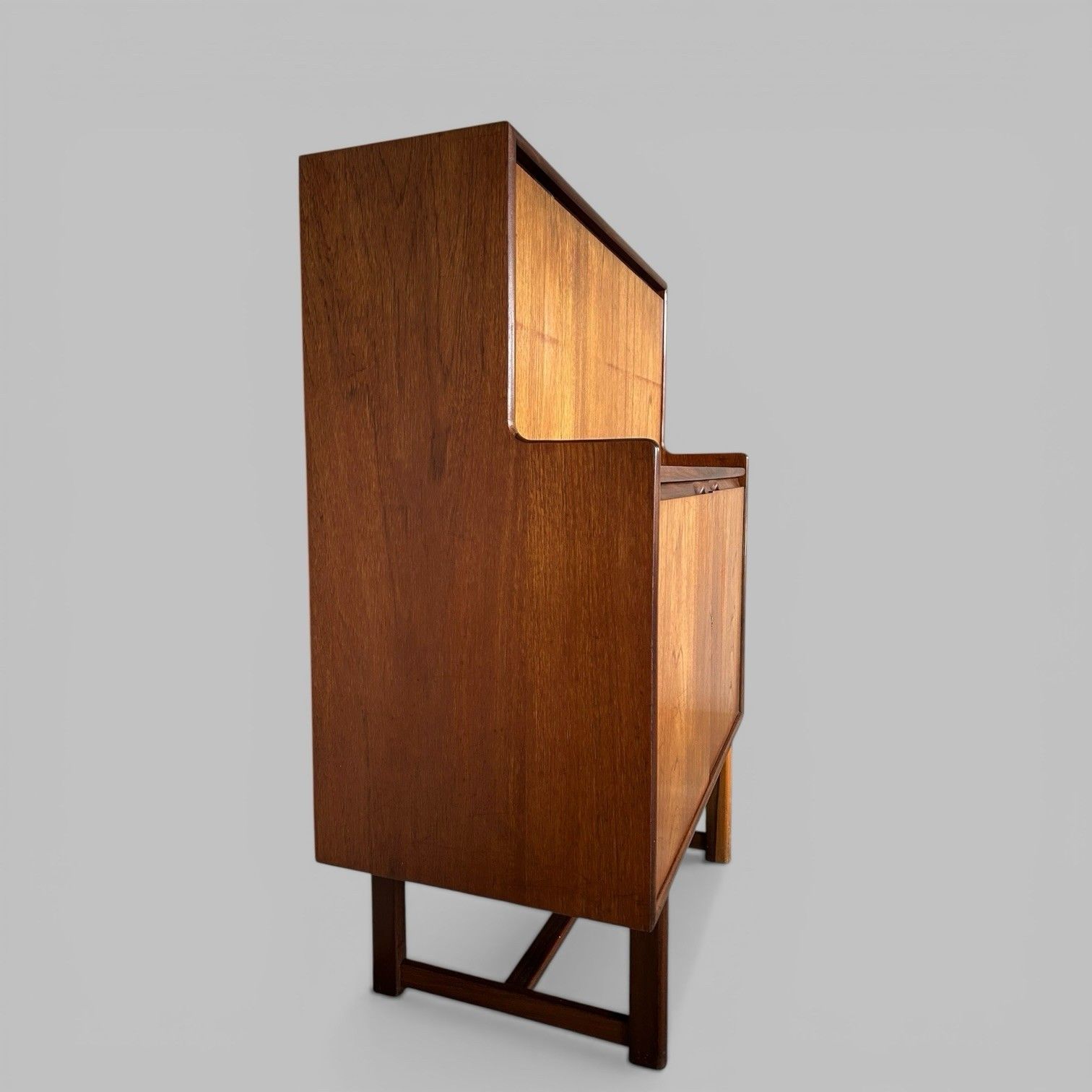 Turnidge Of London Teak Bureau Mid Century Writing Desk photo for sale