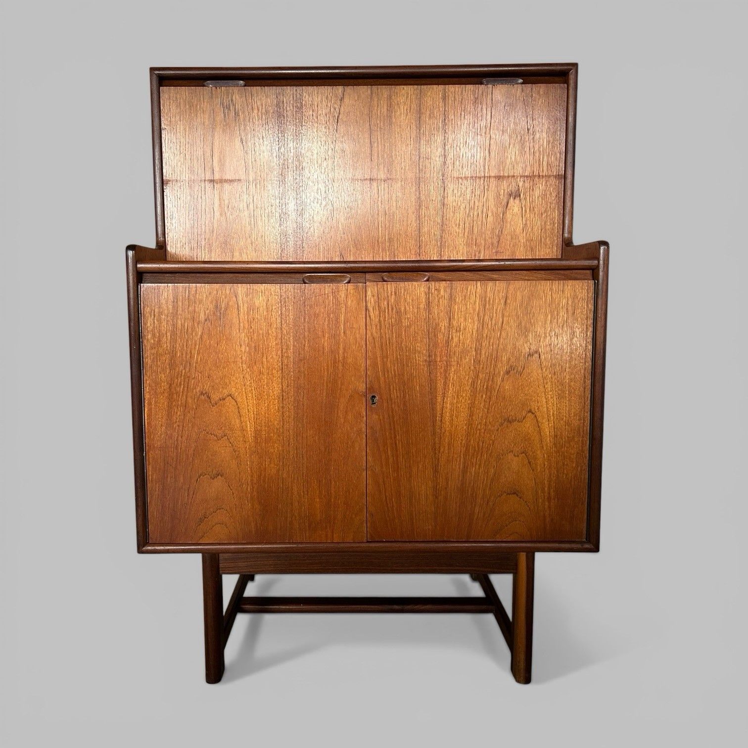 295.0 Turnidge Of London Teak Bureau Mid Century Writing Desk photo