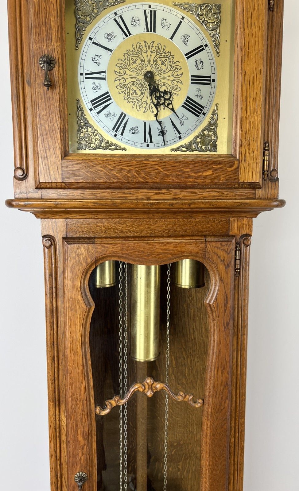 Grandfather Clock Vintage French Louis Style Oak Decorative Clock Lot 4983 photo 999.0