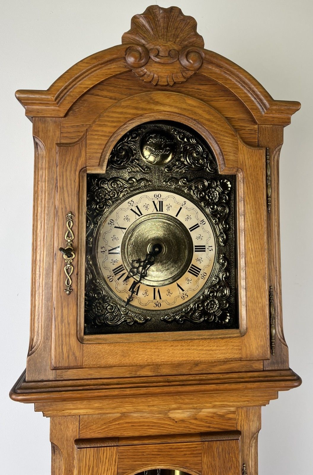 Grandfather Clock Vintage French Louis Style Oak Decorative Clock Lot 4984 photo Home Decor