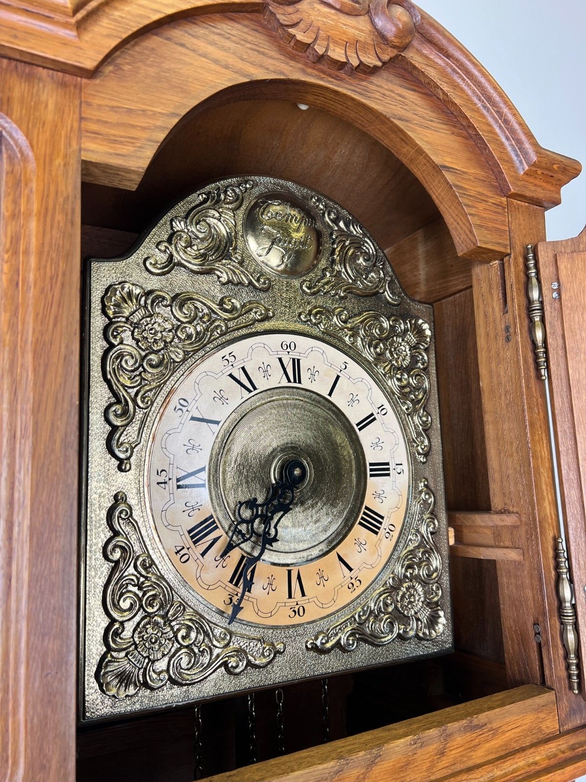 Home Decor Grandfather Clock Vintage French Louis Style Oak Decorative Clock Lot 4984 photo