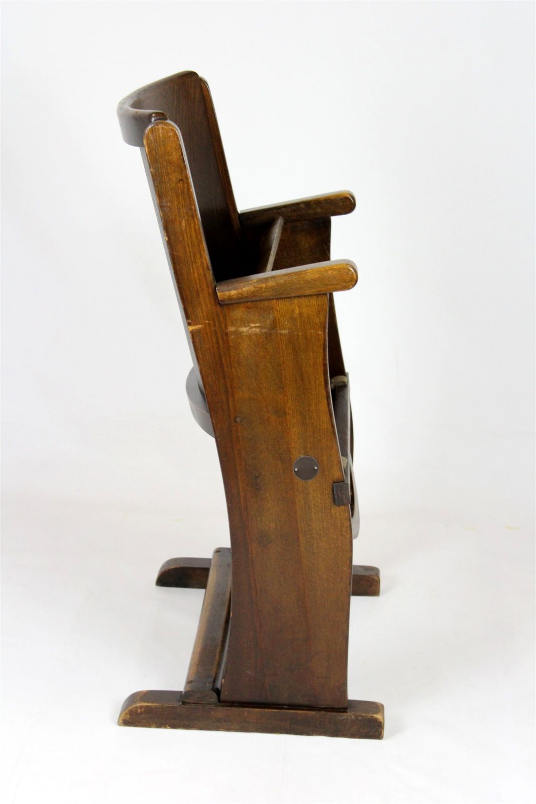 Furniture Vintage Cinema Chair Ton (Thonet), 1940s Czech, Wooden Theatre Seat photo