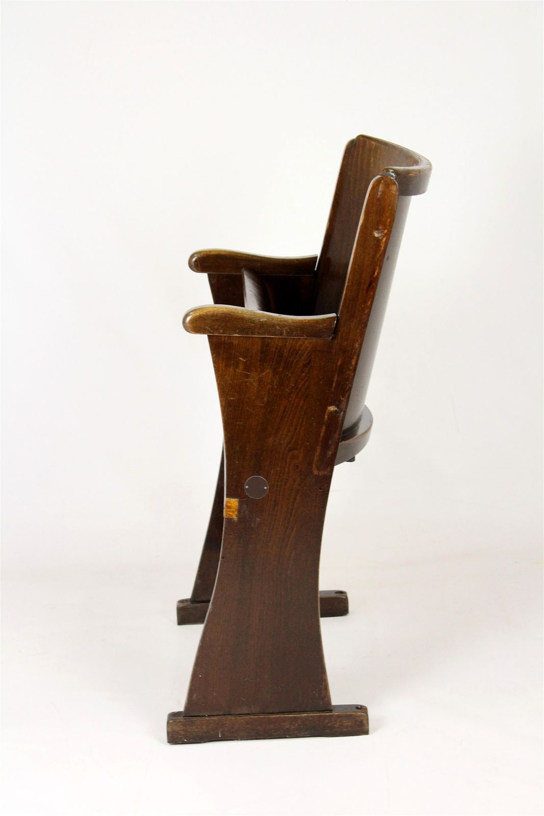 Vintage Cinema Chair Ton (Thonet), 1940s Czech, Wooden Theatre Seat photo buy