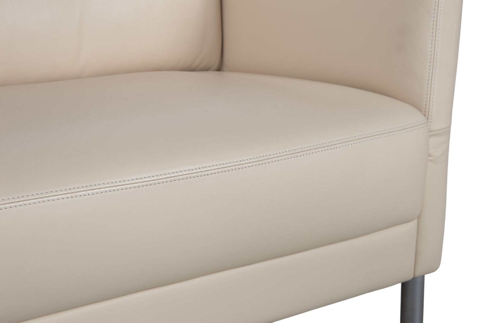 Mobilier Canapé 3 places Intertime Nimbus en cuir crème, à fonctions manuelles photo