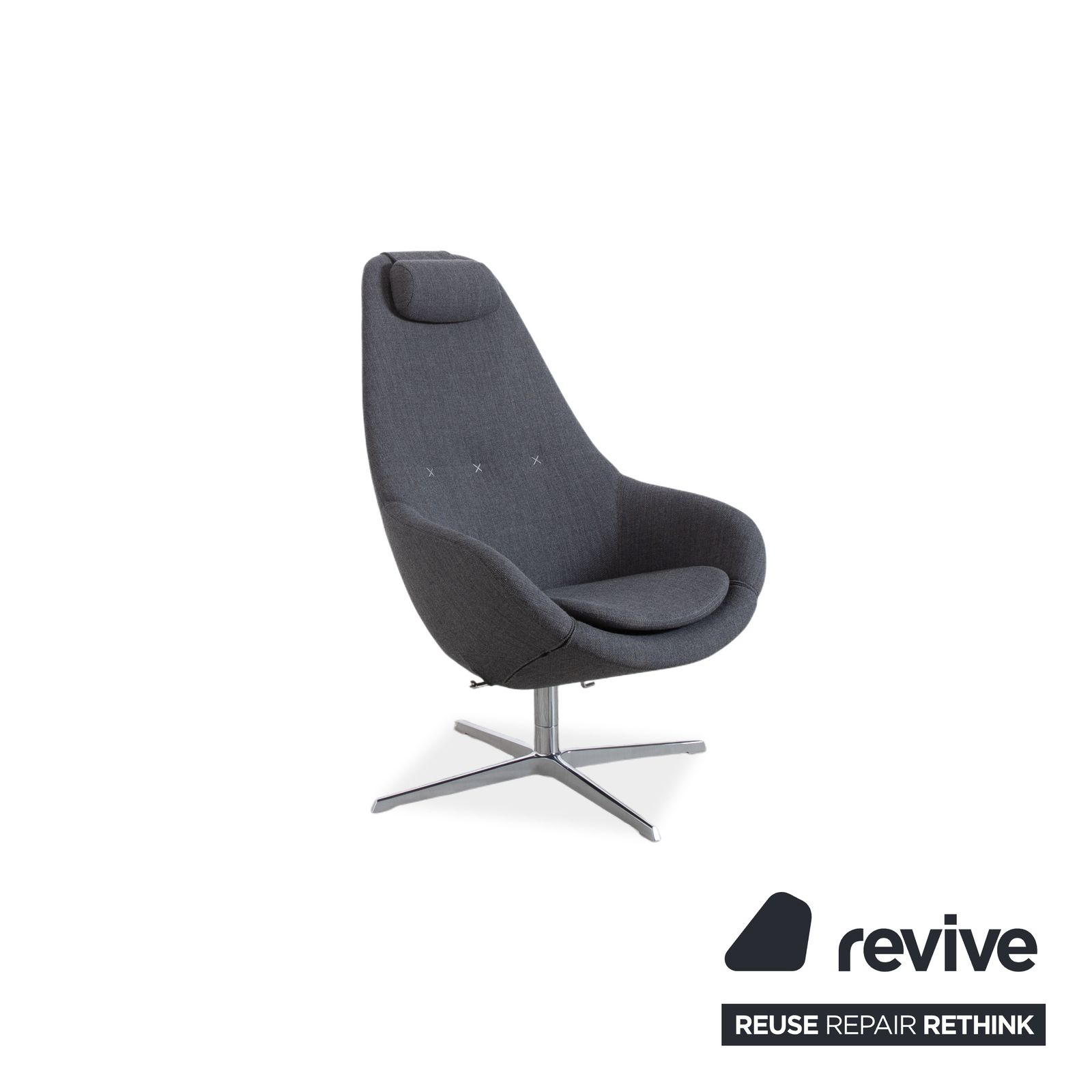 Varier Cocoon Fabric Armchair Set By Thomas Pedersen, Grey Chrome photo Furniture