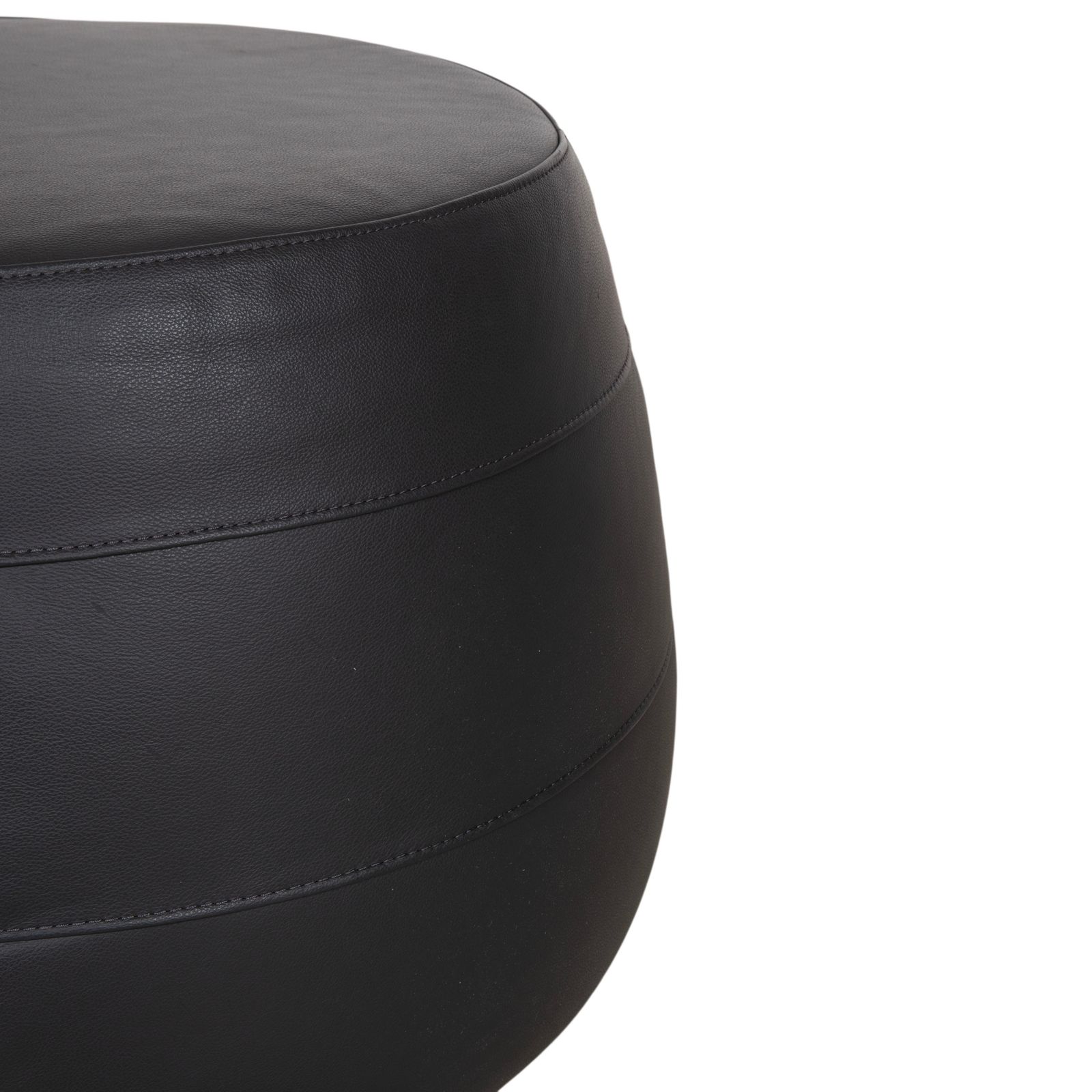 Pouf Signet Middle Bob en cuir brun-gris photo 558.0