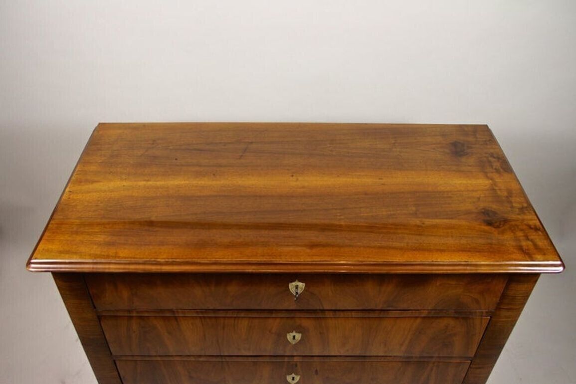 19th Century Nutwood Biedermeier Chest Of Drawers/ Commode, Austria, Ca. 1840 photo Furniture