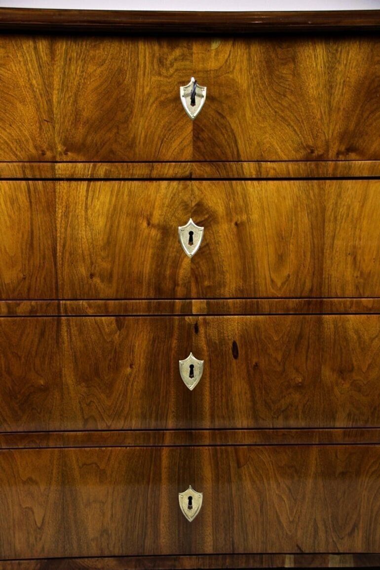 19th Century Nutwood Biedermeier Chest Of Drawers/ Commode, Austria, Ca. 1840 photo buy