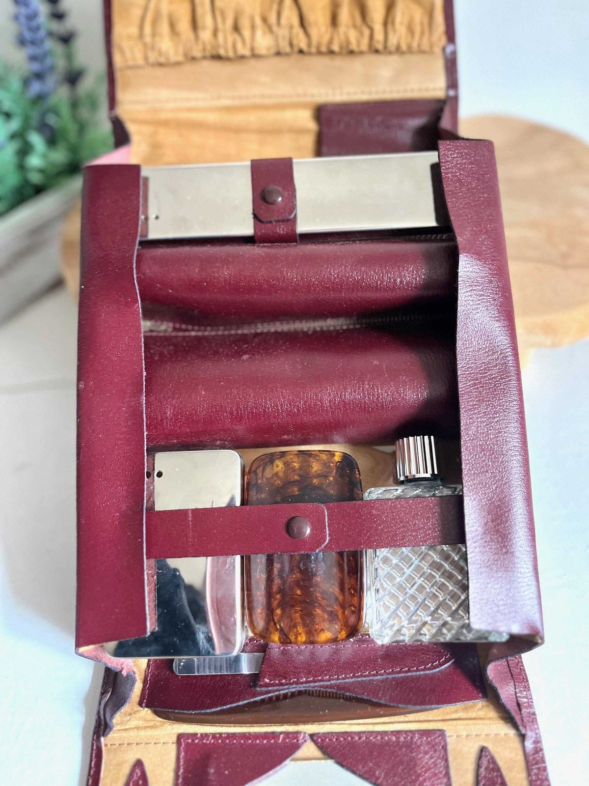 Vintage reistas voor heren, toilettas voor heren photo Woonaccessoires