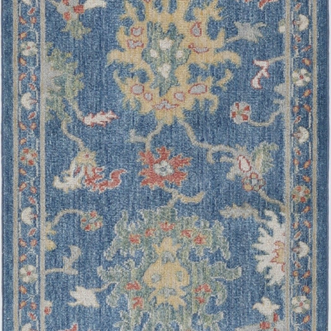 Tapis de couloir moderne en laine turque 2' x 8', bleu, tapis de cuisine photo vinterior