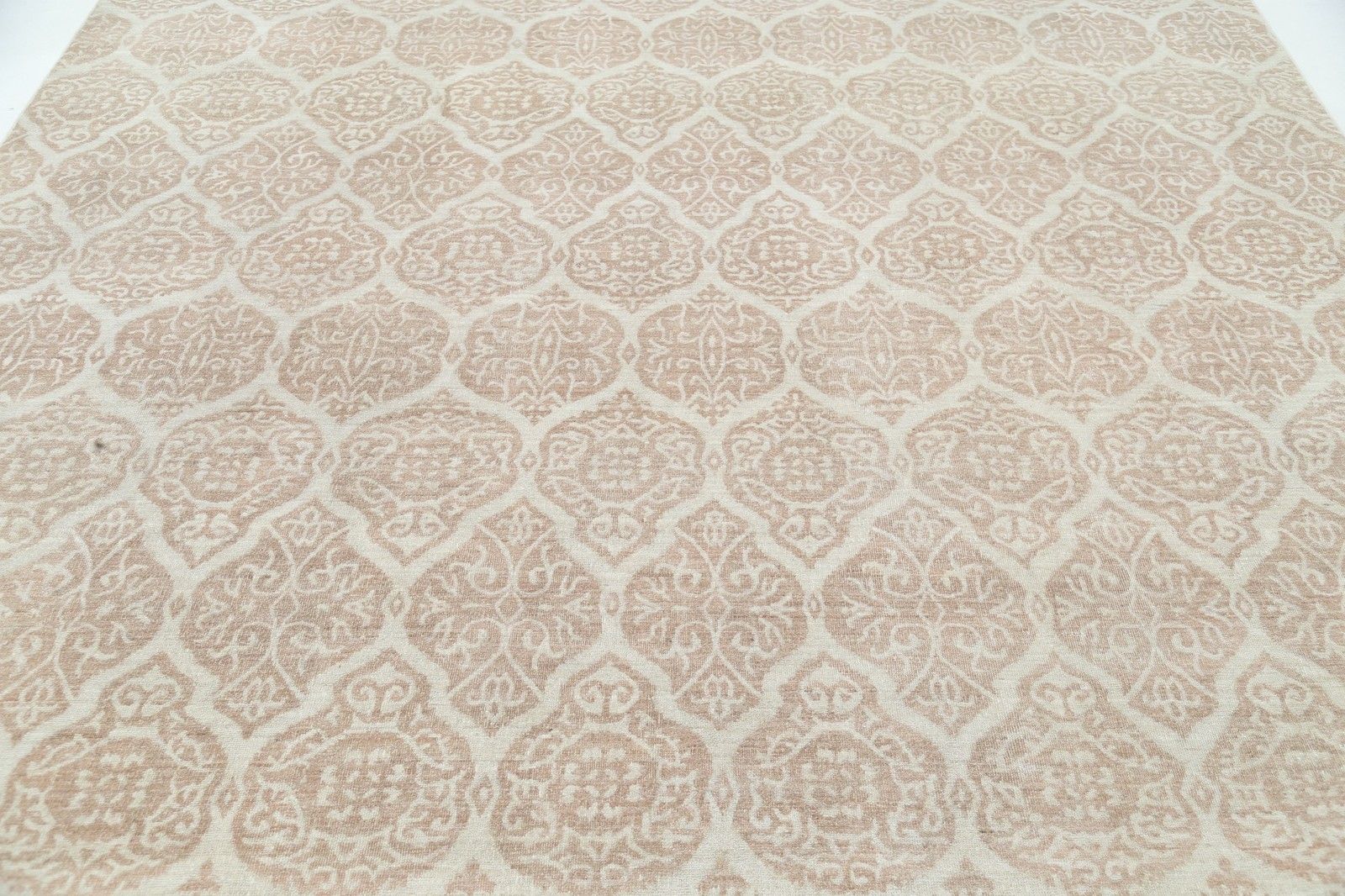 8,8x11,3 ft Handgeknoopt Trellis Vloerkleed, Beige Vloerkleed, Tapijt met Ornamenteel Patroon photo for sale