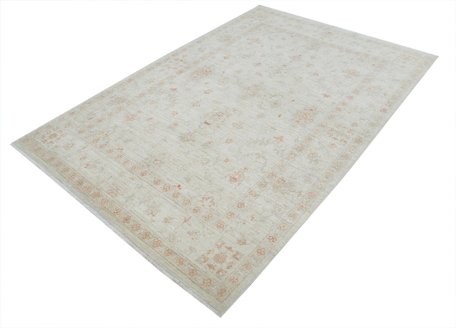 Handgeknoopt Bloemen Wollen Vloerkleed 171 x 239 cm voor Woonkamer, Slaapkamer en Eetkamer photo for sale