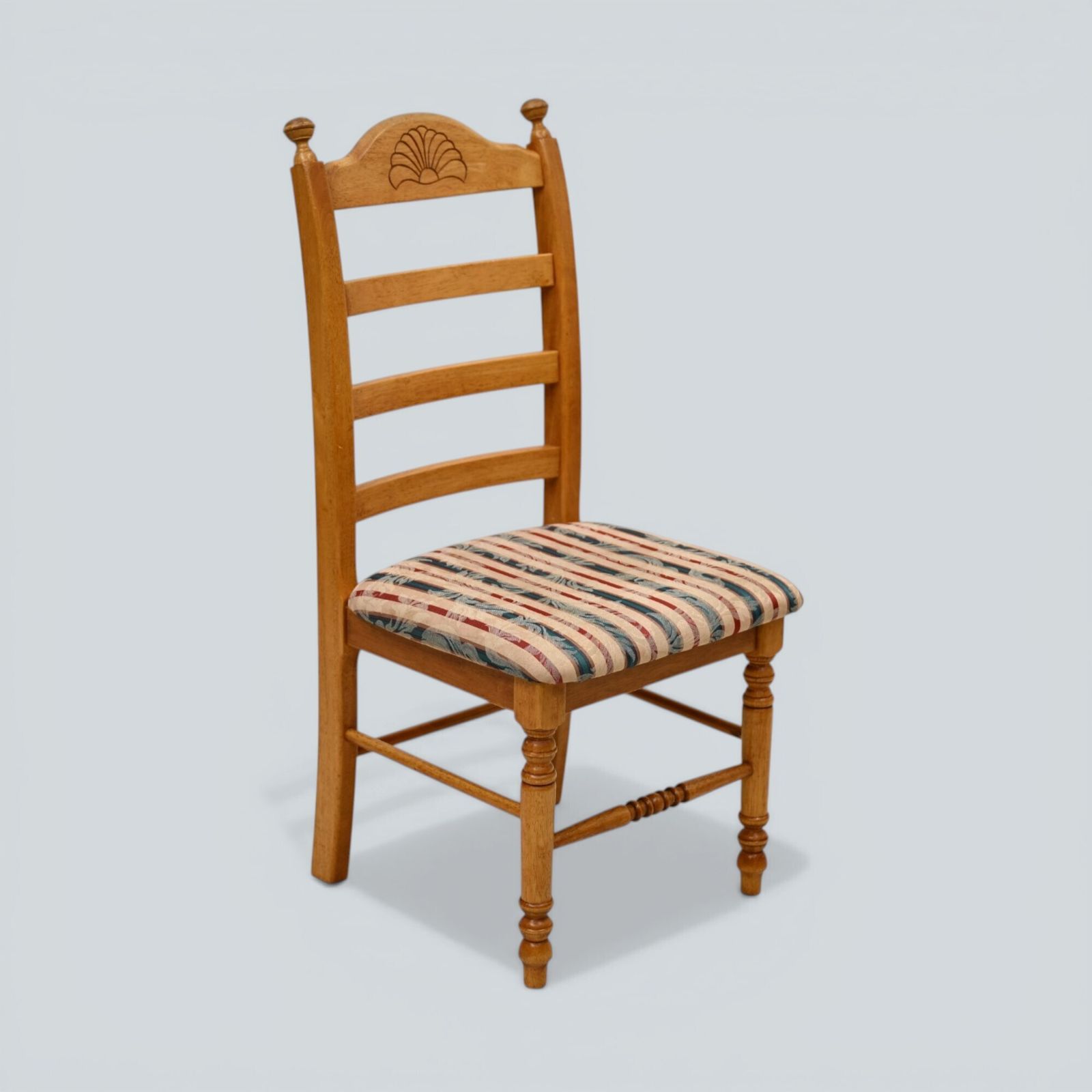 photo for sale Set Of 6 Dining Chairs Ladder Back Country Beech Padded Seats Free Uk Delivery*