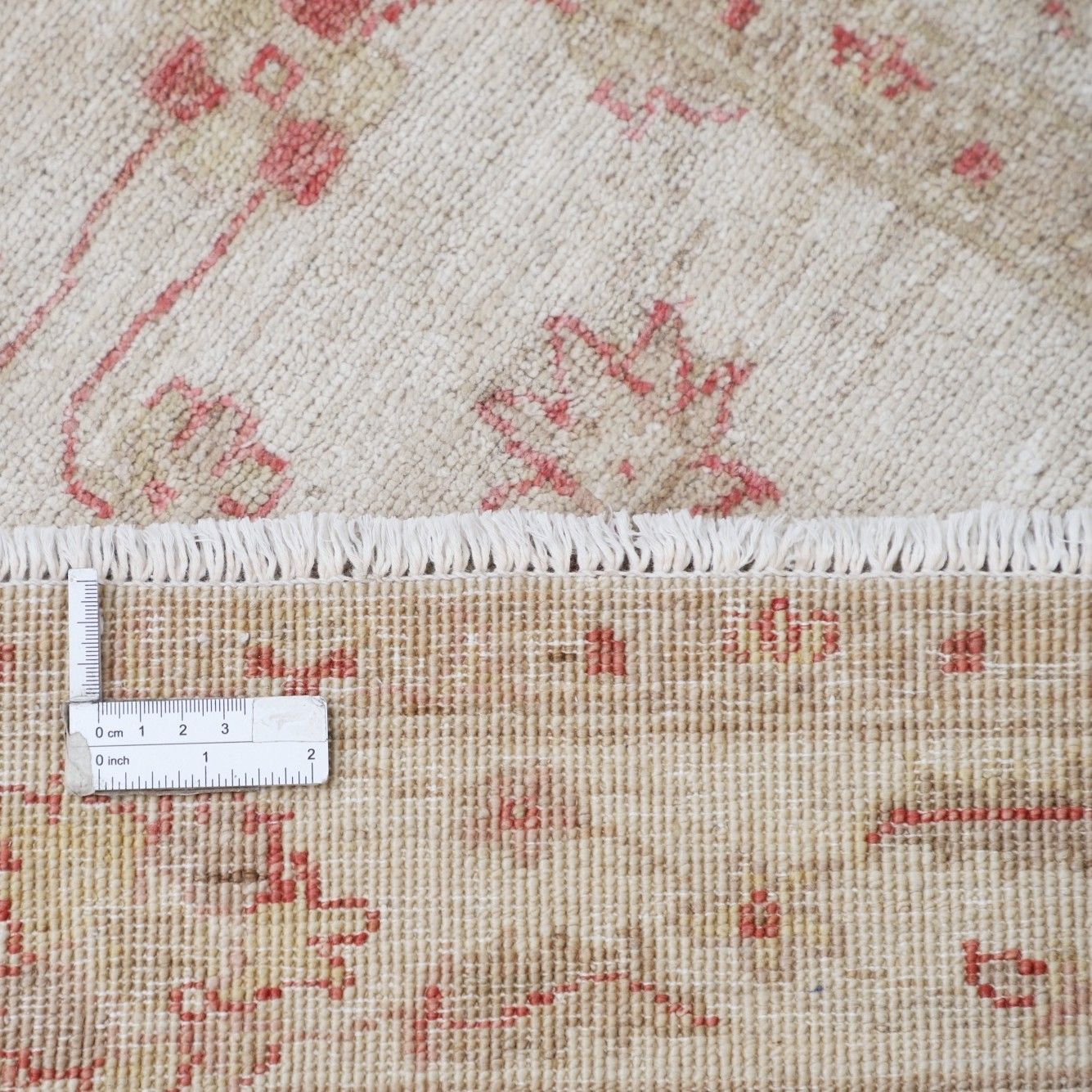 2,6x9,5 ft handgeknoopt loperkleed voor keuken, hal en gang - beige loper photo vinterior