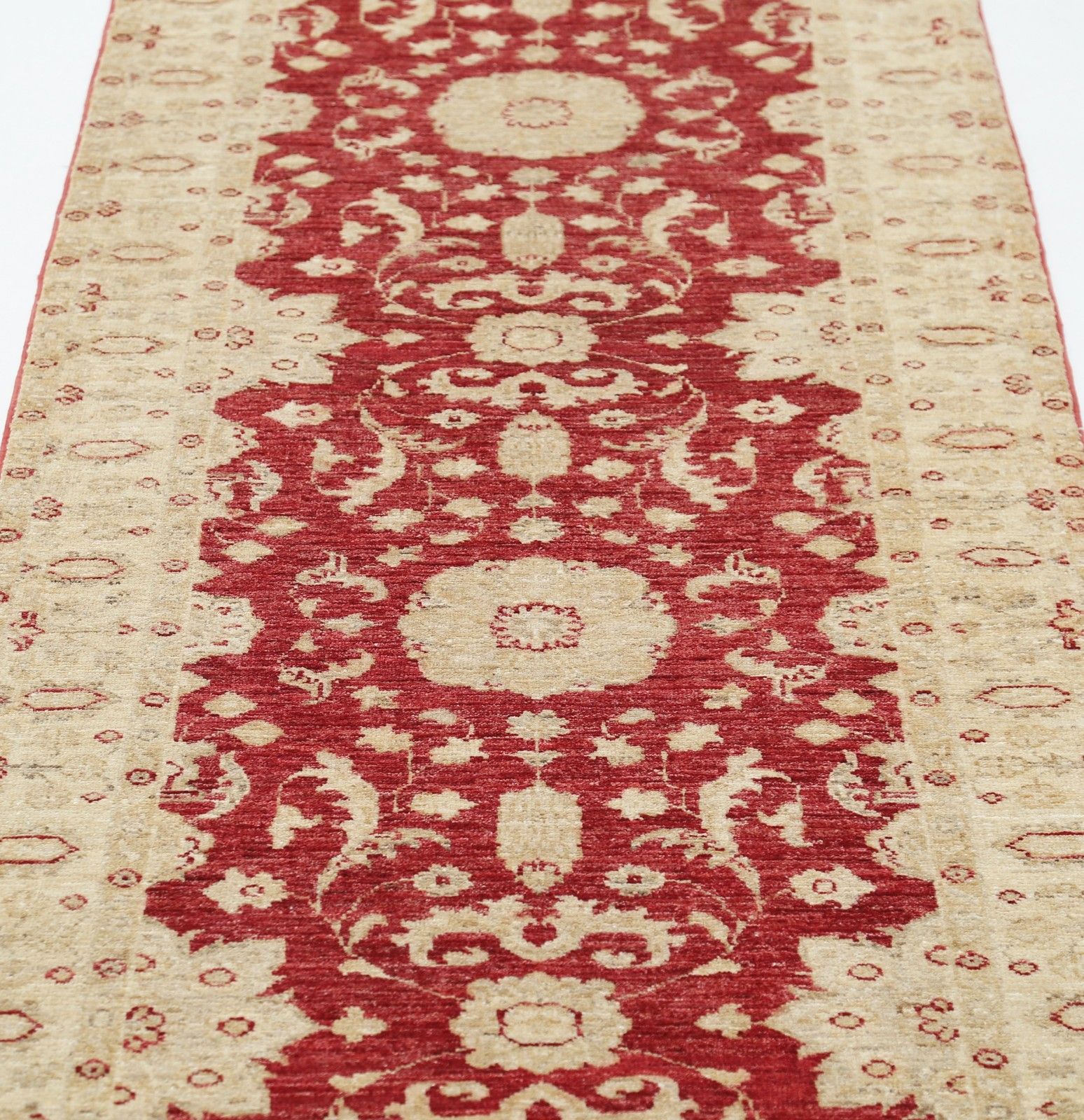 2.7x10 Ft Red Runner Rug For Kitchen, Corridor. Floral Handknotted Hallway Rug photo 1300.0