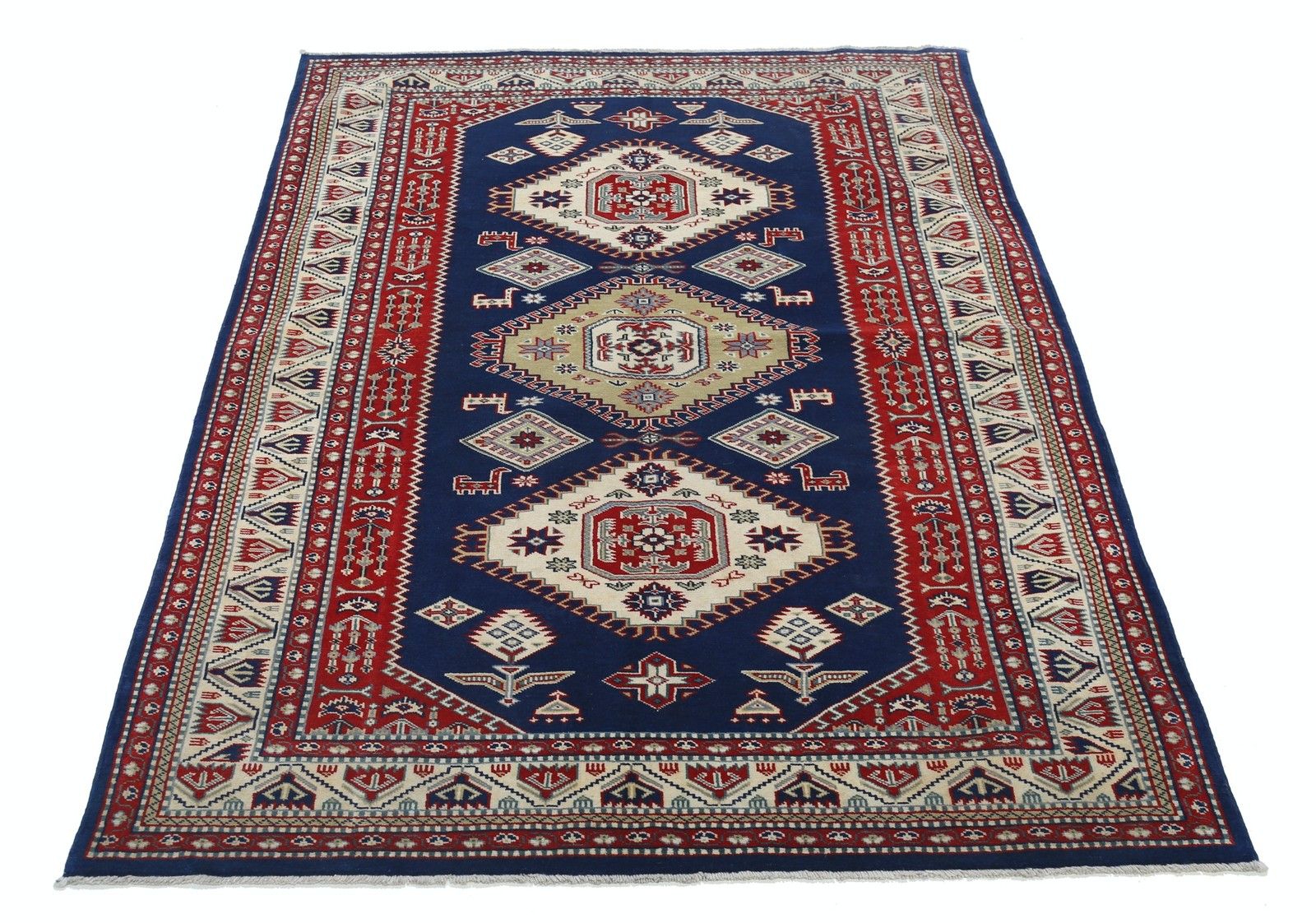 Tapis d'appoint turc noué à la main, 133 x 178 cm. Revêtement de sol en laine photo Textiles