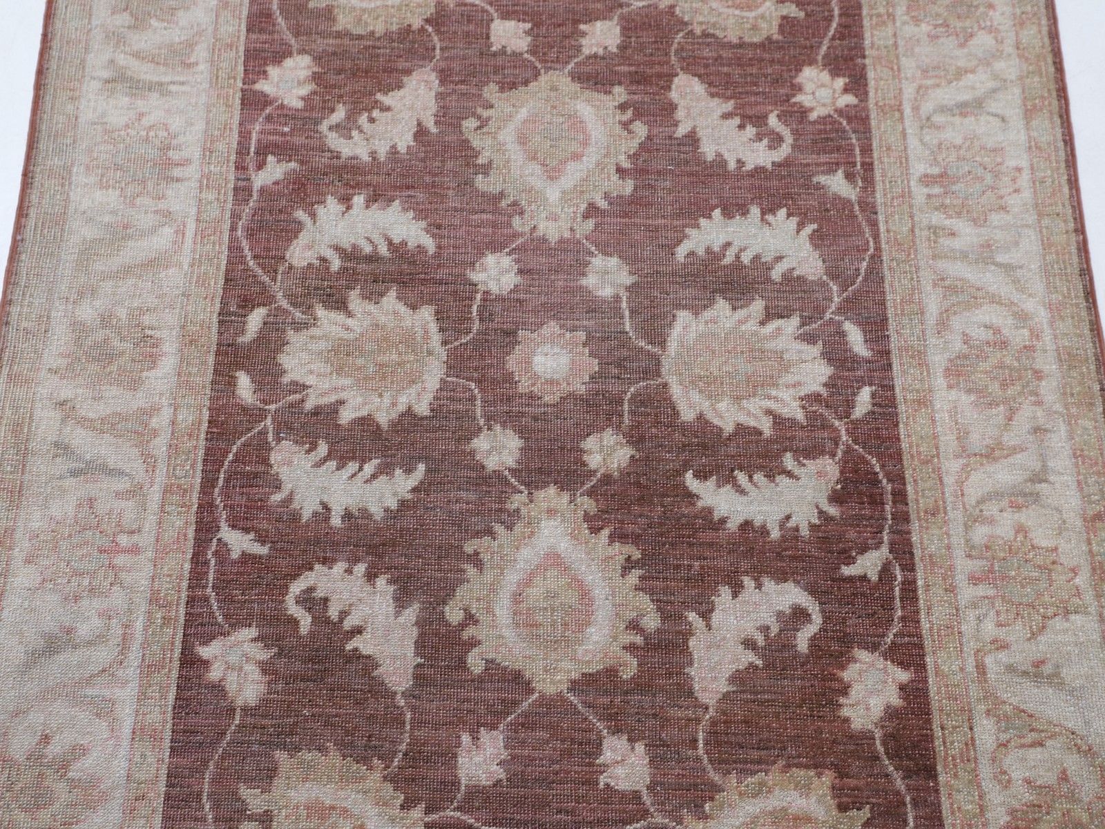 3.2x4.6 Ft Handknotted Red, Ivory Wool Area Rug. Turkish Oushak Accent Rug photo for sale