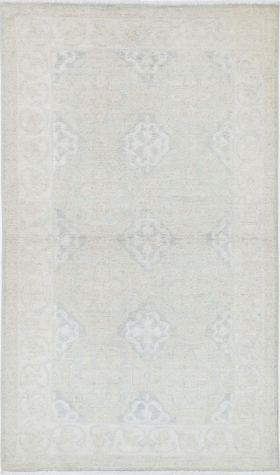 Tapis d'appoint traditionnel noué à la main, beige, 92 x 158 cm. Revêtement de sol en laine