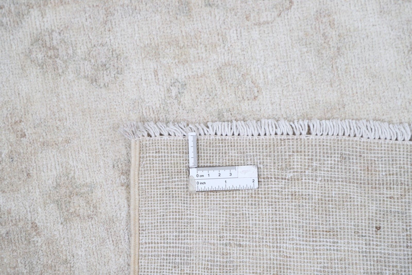 3,3x5 Ft Handgeknoopt Beige Oushak Vloerkleed Met Allover Bloemmotief. 100% Wol photo 791.0