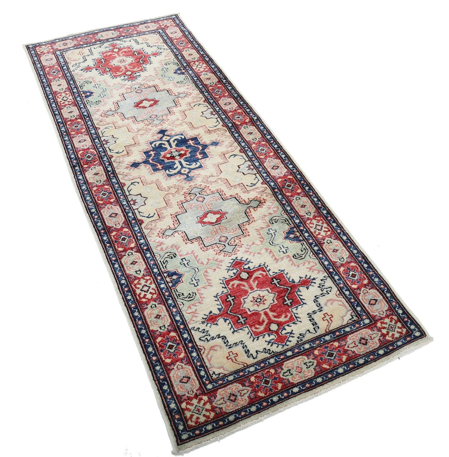 2.6x7 Ft Handknotted Turkish Runner Rug For Corridor. Tribal Kitchen Rug photo furniture