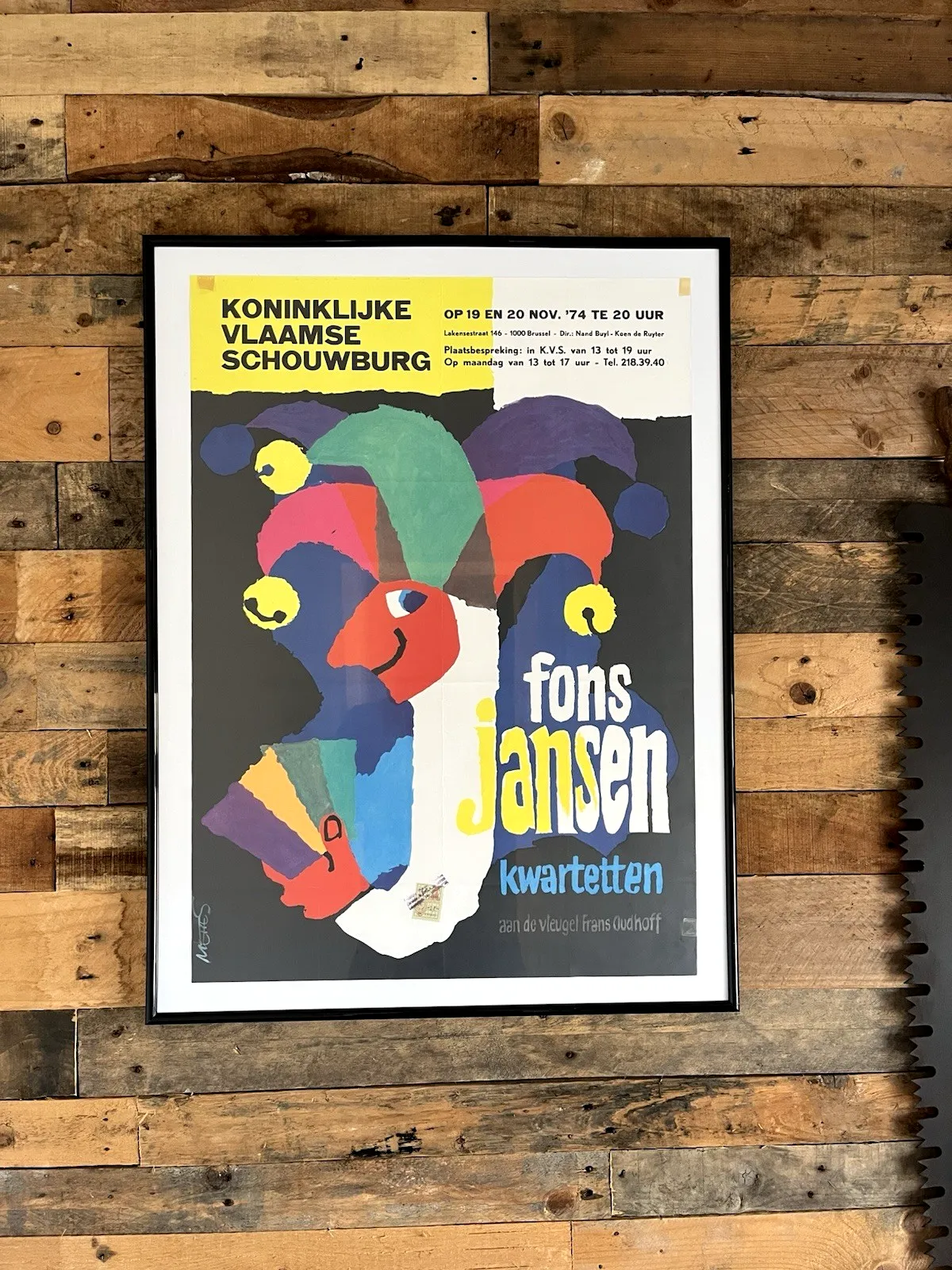 Rare Vintage 70's Frans Mettes Belgian Theatre Cabaret Exhibition Pop Art Poster photo buy