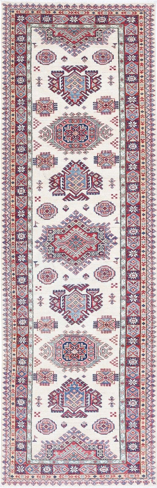 Tapis de couloir tribal 74 x 252 cm, noué à la main