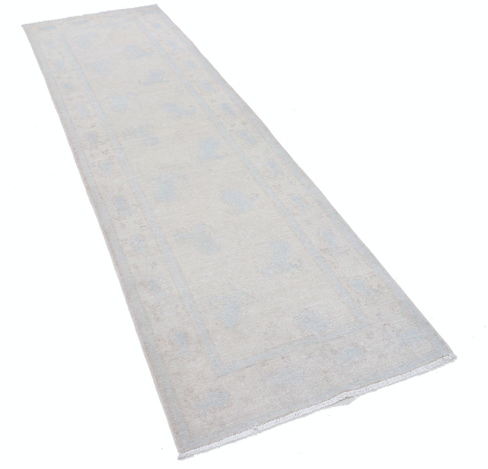 3x9 Ft Handknotted Wool Runner Rug. Beige Corridor Runner. Kitchen Runner Rug photo furniture