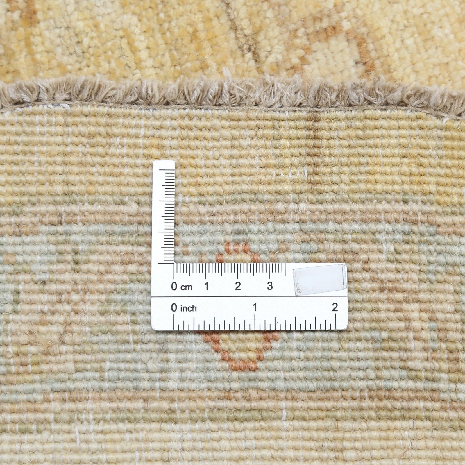 8x8 Ft Handgeknoopt Rond Vloerkleed. Beige Oushak Tapijt Met Floraal Medaillonpatroon photo buy