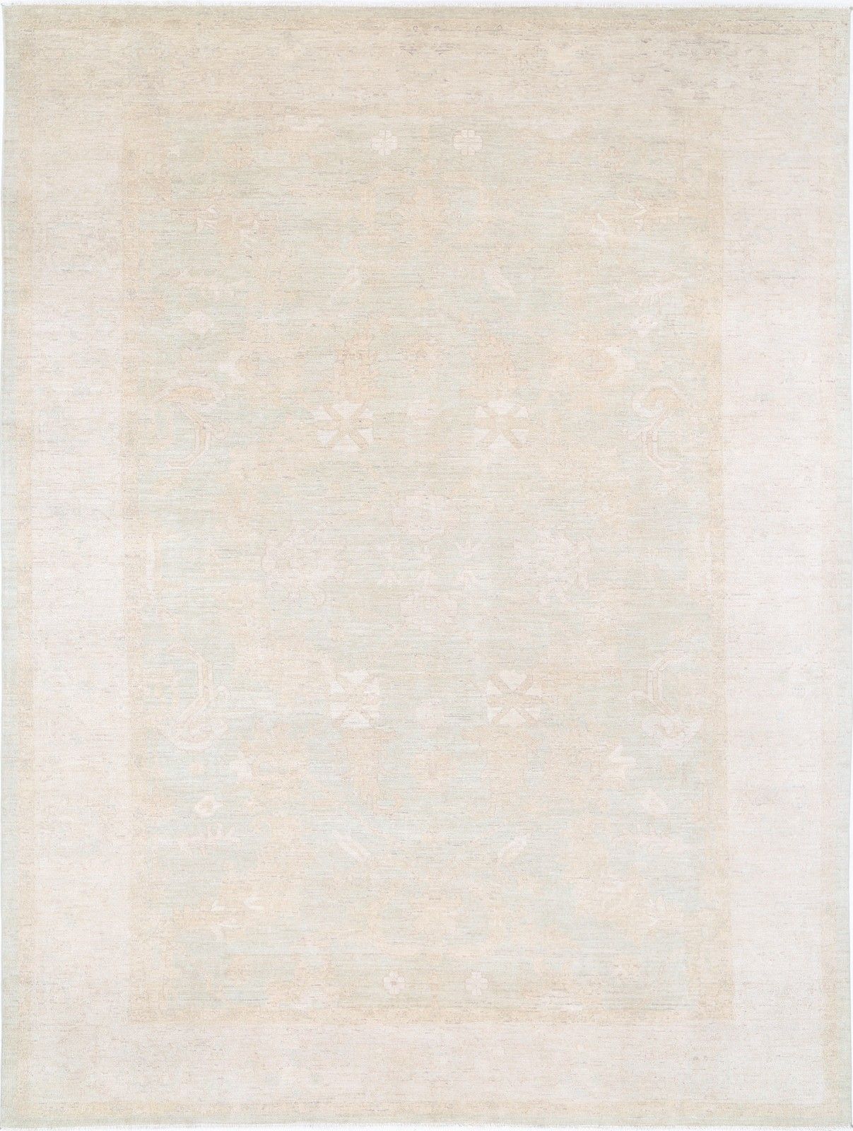 10x13.7 Ft Traditional Hand Knotted Area Rug For Living Room. 100% Wool Carpet