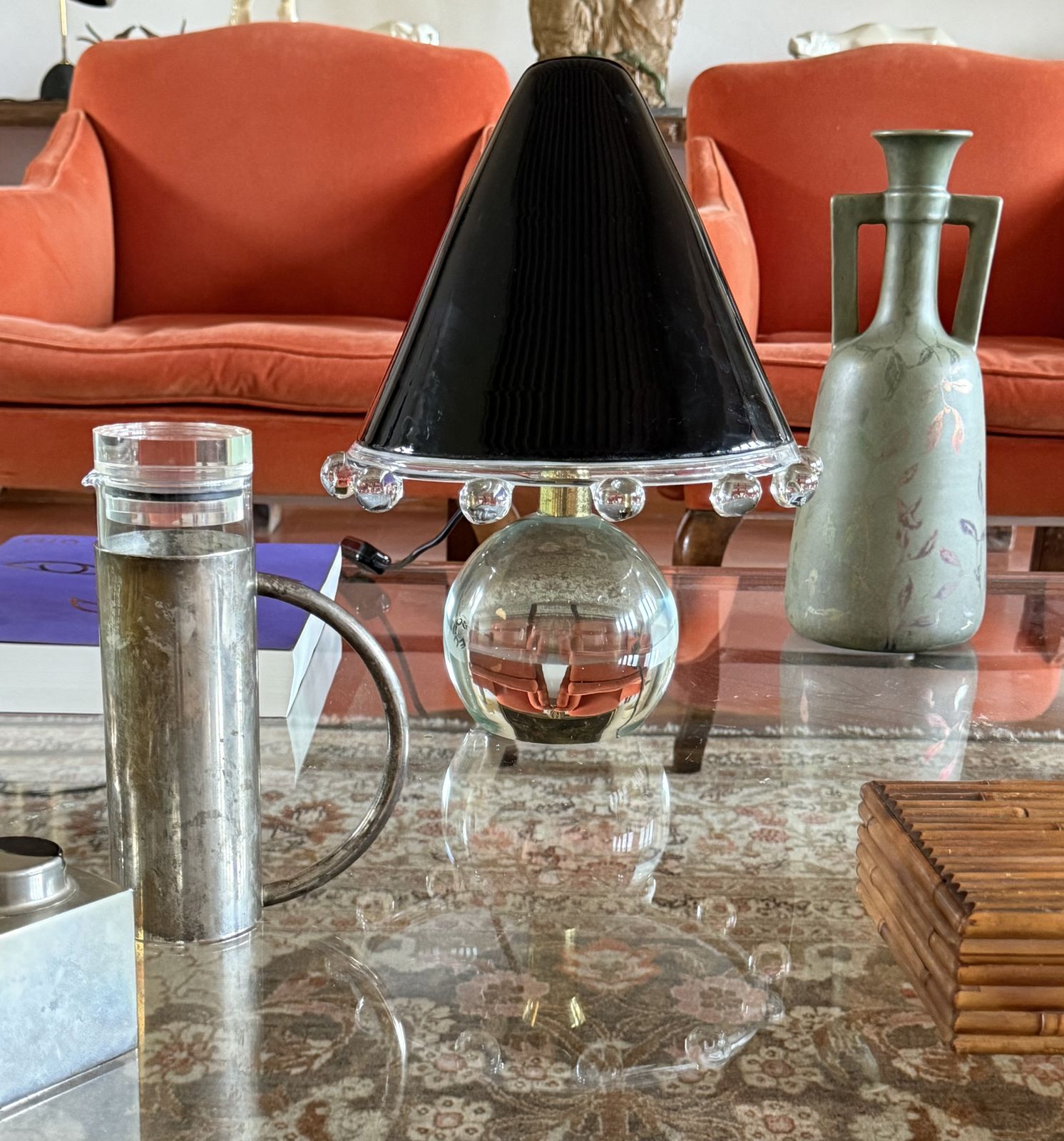 Murano Glass Table Lamp Mod. Budur, Roberto Pamio, Leucos Italy, 1970s photo 1550.0