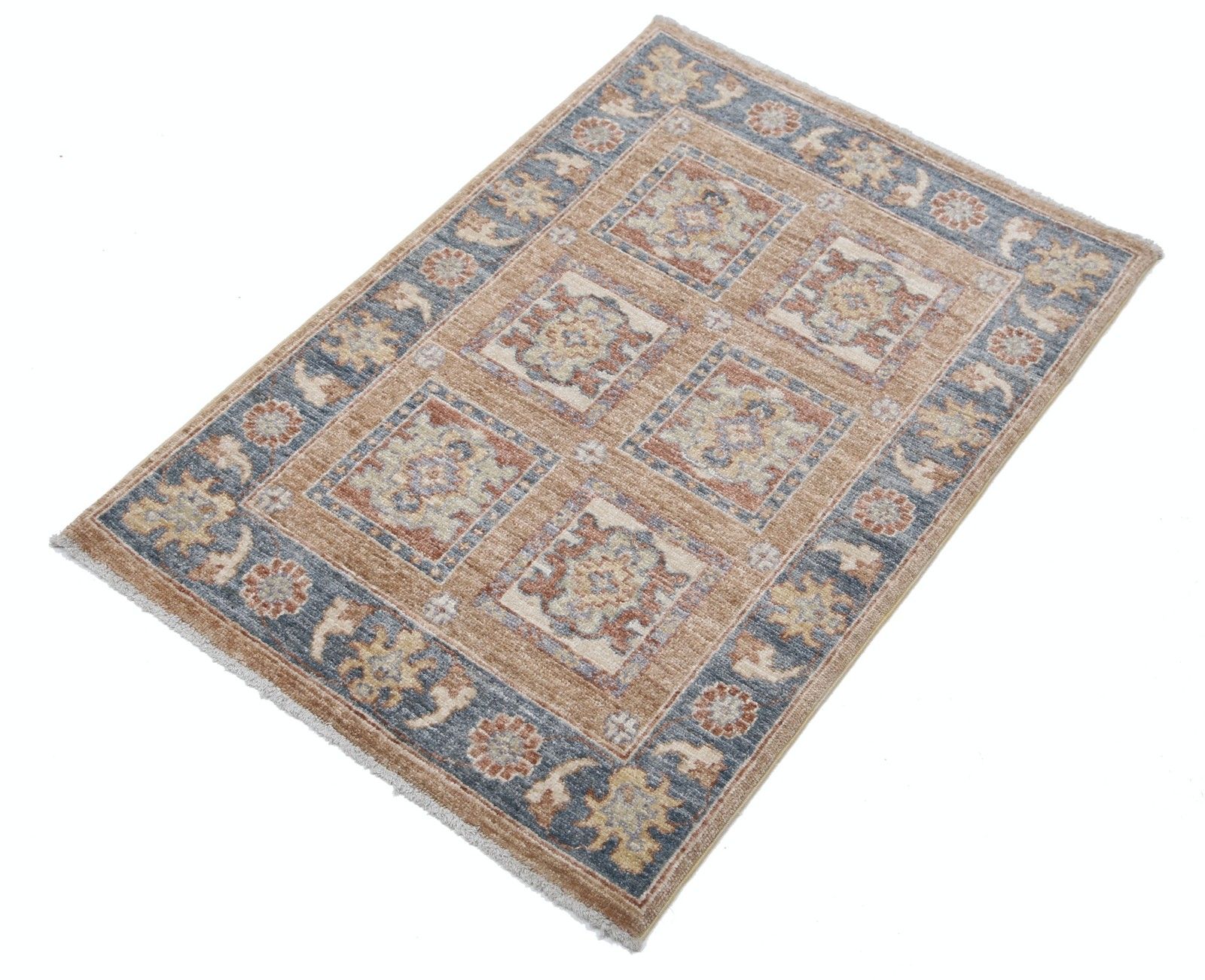 2x3 Ft Traditional Turkish Accent Rug. Handknotted Small Entryway Rug. 100% Wool photo for sale