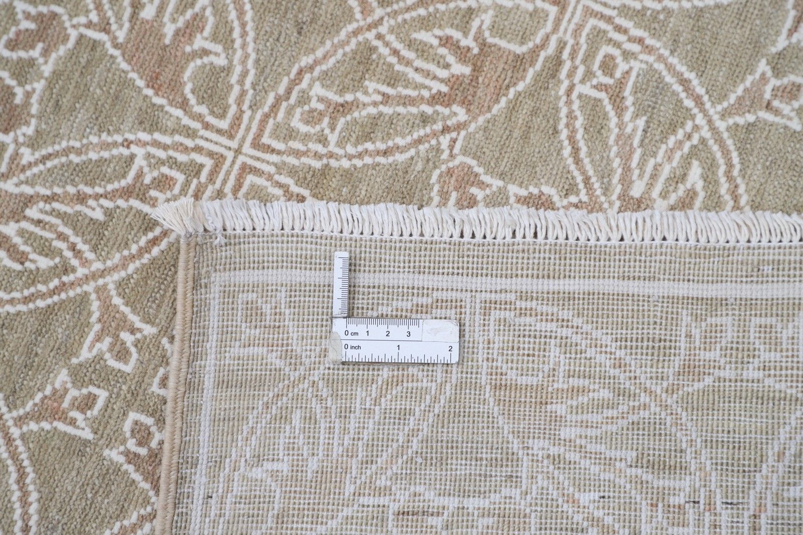 Tapis en laine noué à la main, beige et ivoire, 7 x 9 pi. Tapis turc à motif de treillis photo buy