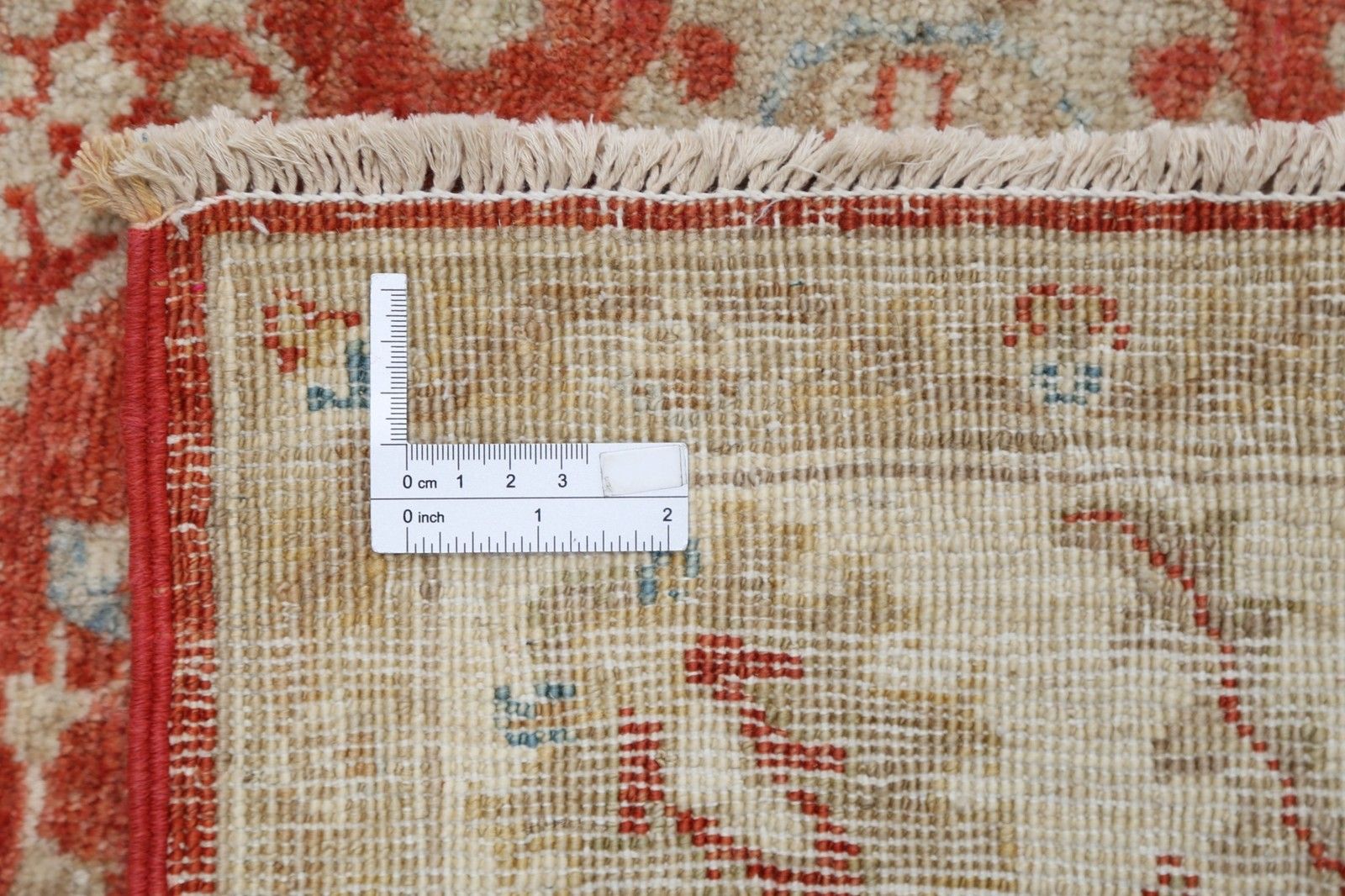 Tapis noué à la main 252 x 295 cm, rouge et ivoire, motif floral photo buy