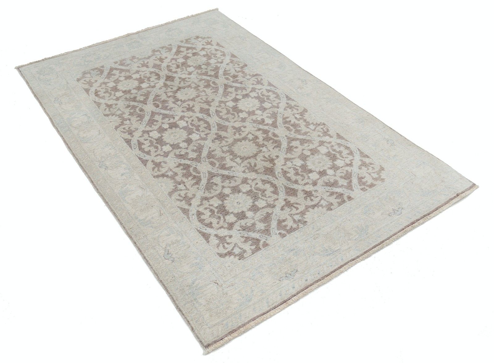 4x5.8 Ft Traditional Hand Knotted Turkish Accent Rug. Wool Bedside Rug photo furniture