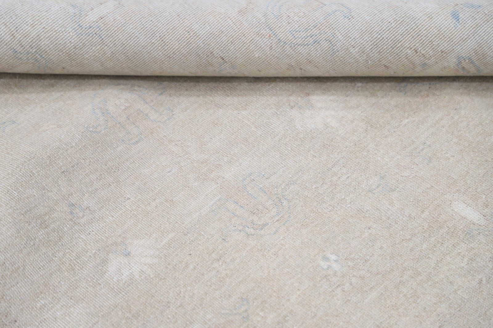 6x8.6 Ft Handknotted Beige Area Rug For Dining Room And Living Room. 100% Wool photo 2549.0