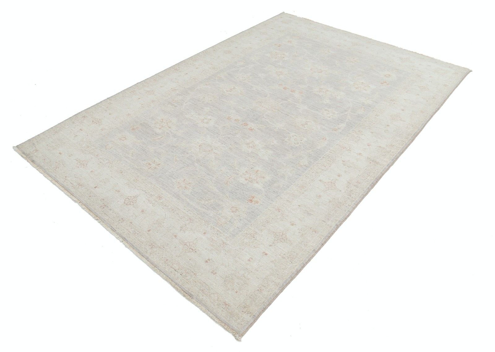 5.5x8.2 Ft 100% Wool Hand Knotted Floral Turkish Area Rug For Living Room photo for sale